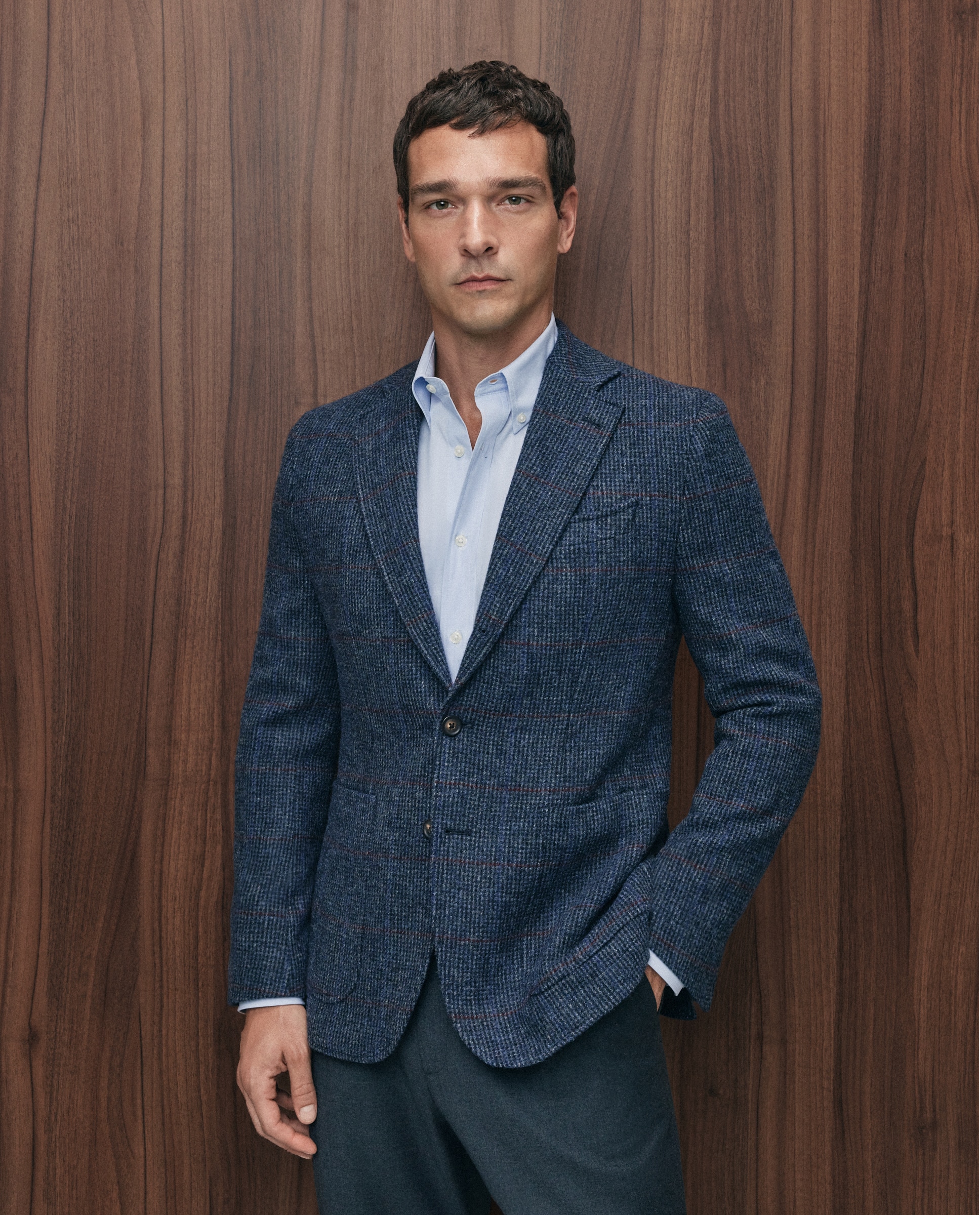 Chaqueta de hombre sport cuadro ventana - Emidio Tucci - Índigo Índigo-2