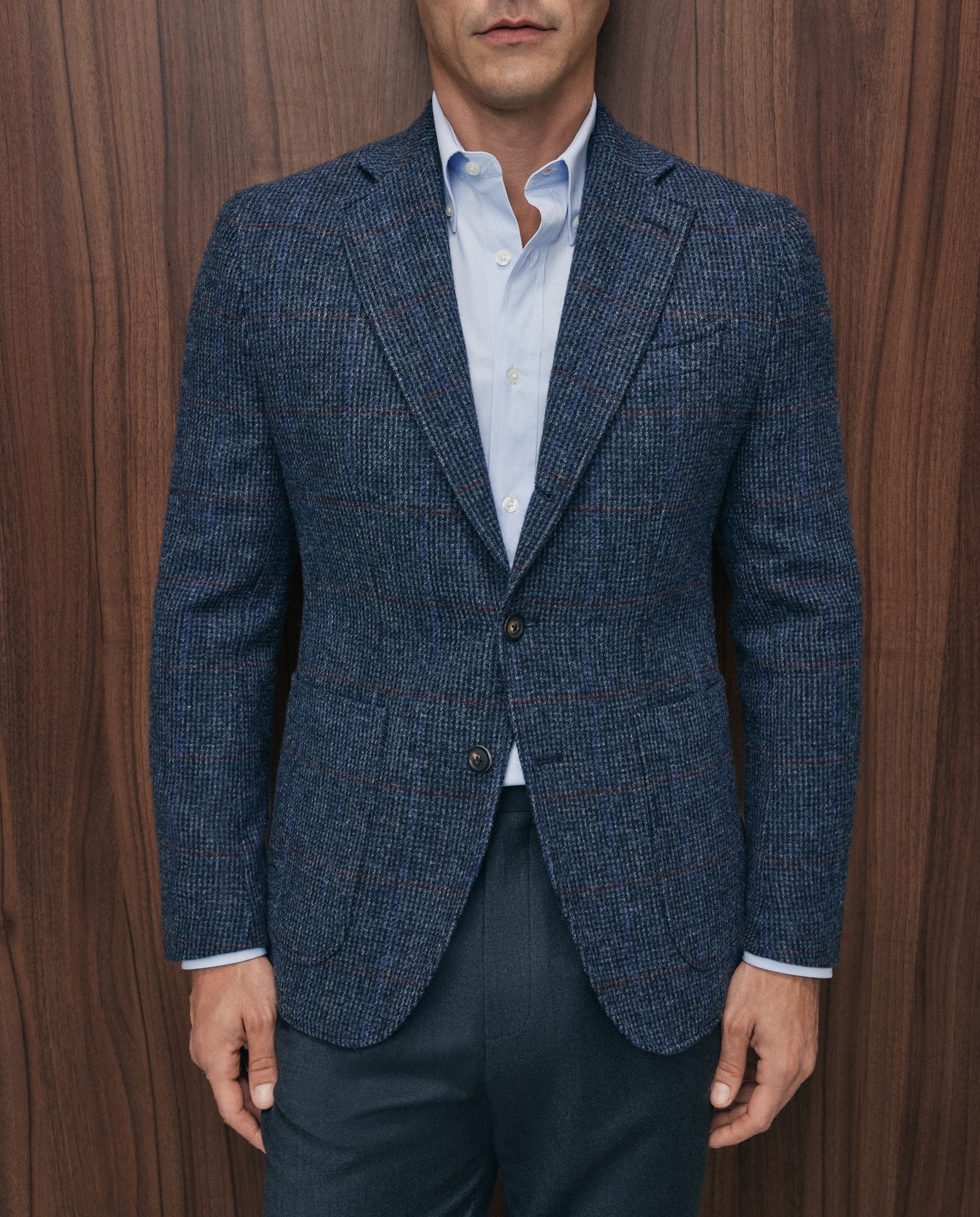 Chaqueta de hombre sport cuadro ventana - Emidio Tucci - Índigo Índigo-4