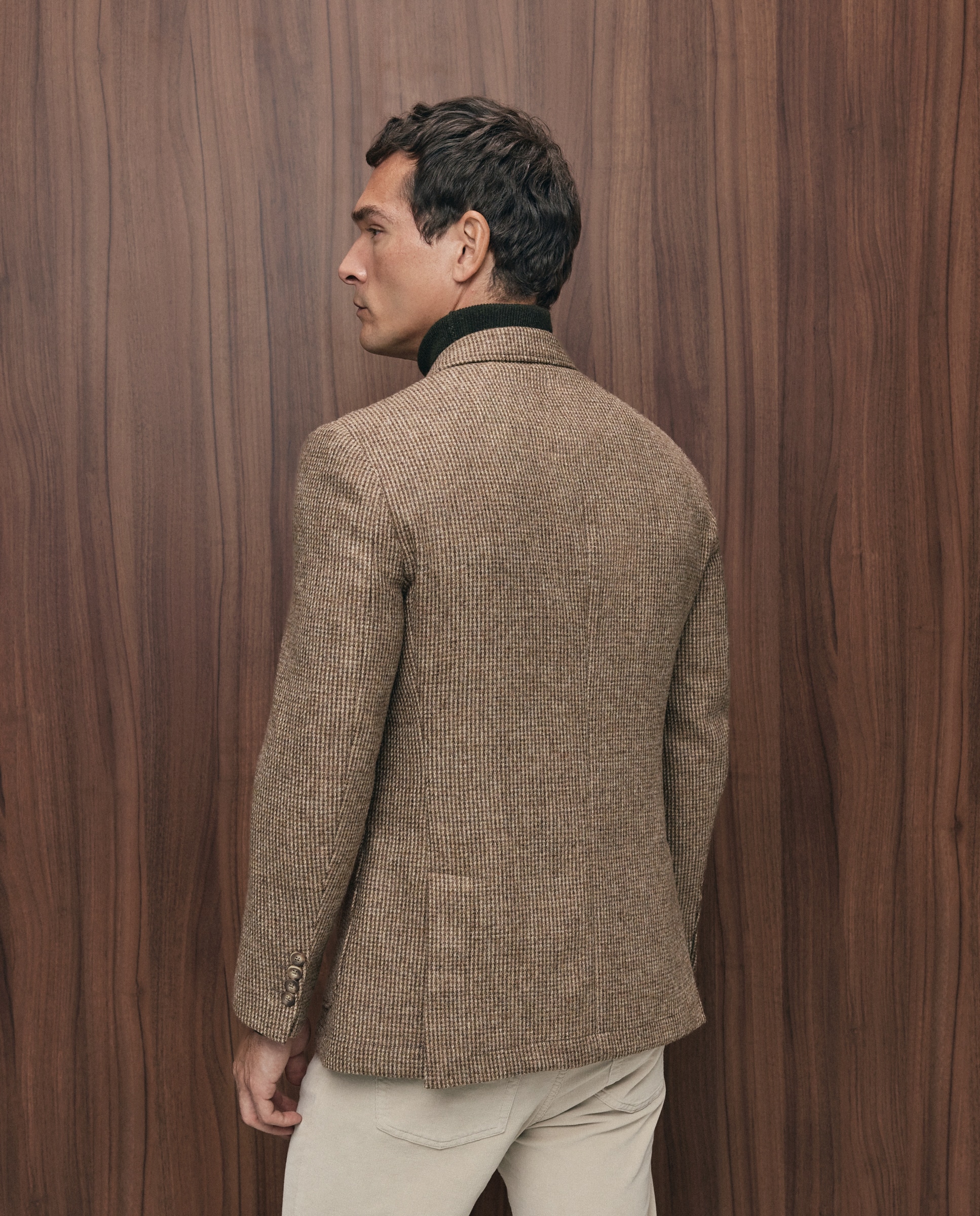 Chaqueta regular fit cruzada 100% lana shetland hombre - Emidio Tucci - Camel Camel-3