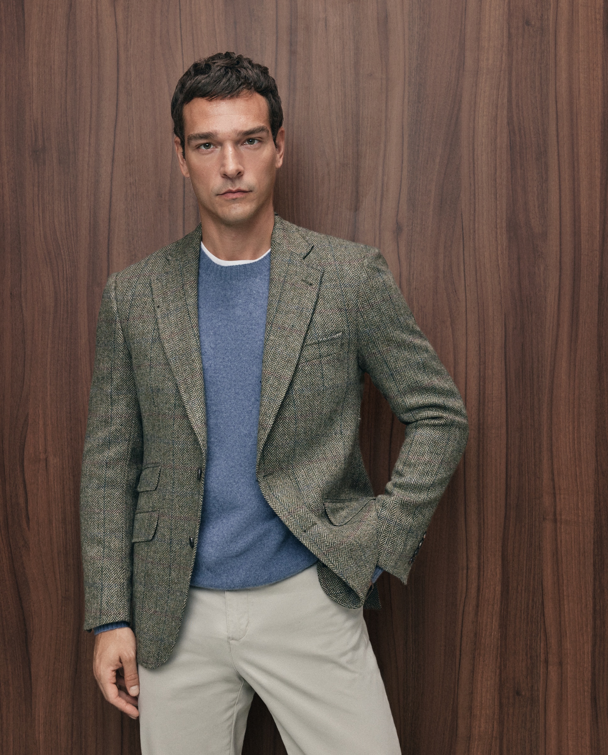 Chaqueta de hombre sport espiga - Emidio Tucci - Kaki Kaki-1