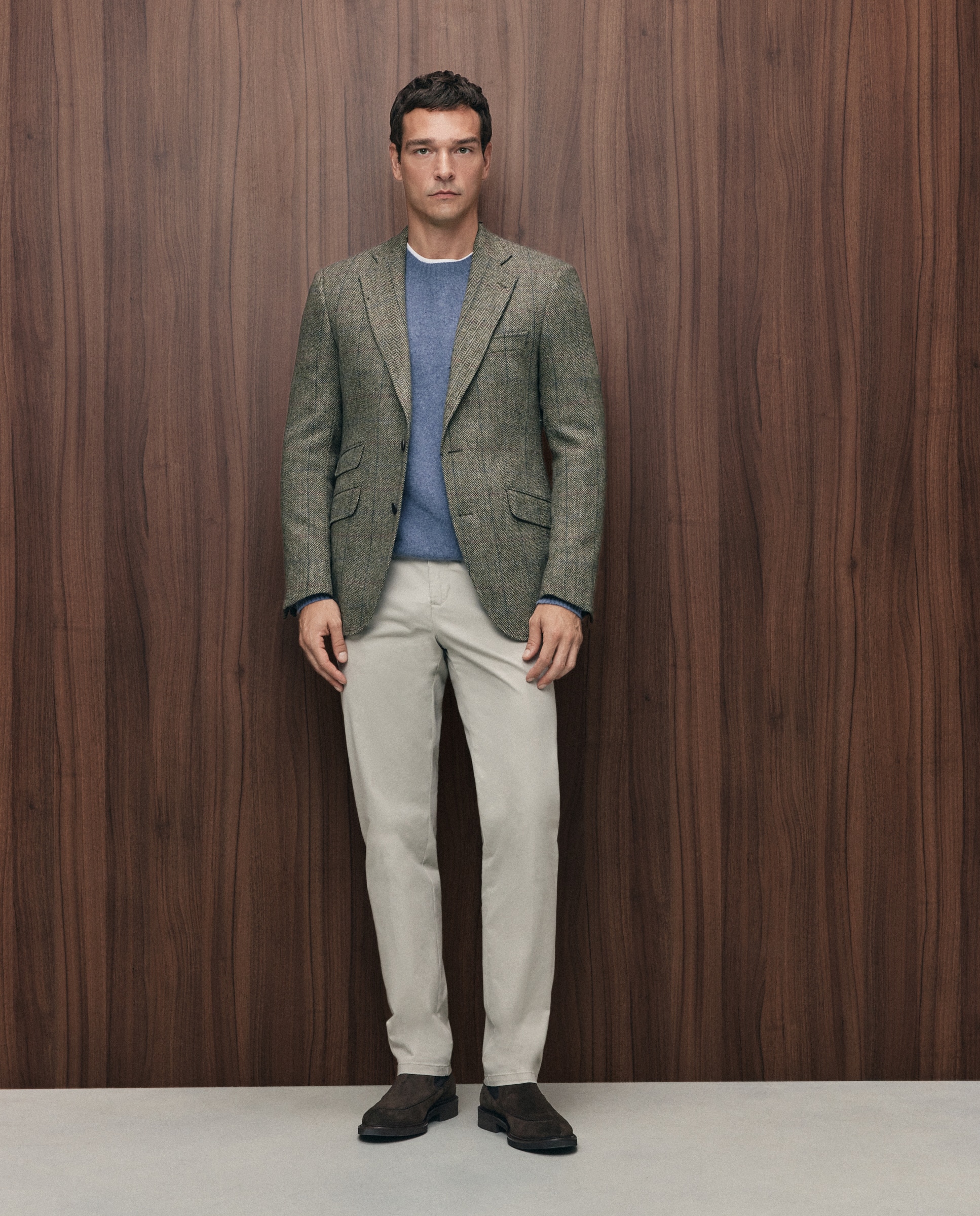 Chaqueta de hombre sport espiga - Emidio Tucci - Kaki Kaki-2