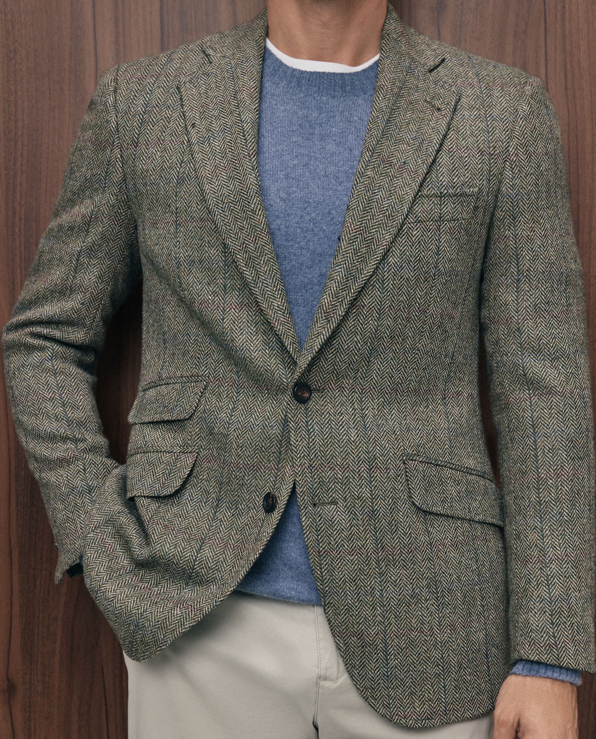 Chaqueta de hombre sport espiga - Emidio Tucci - Kaki Kaki-5