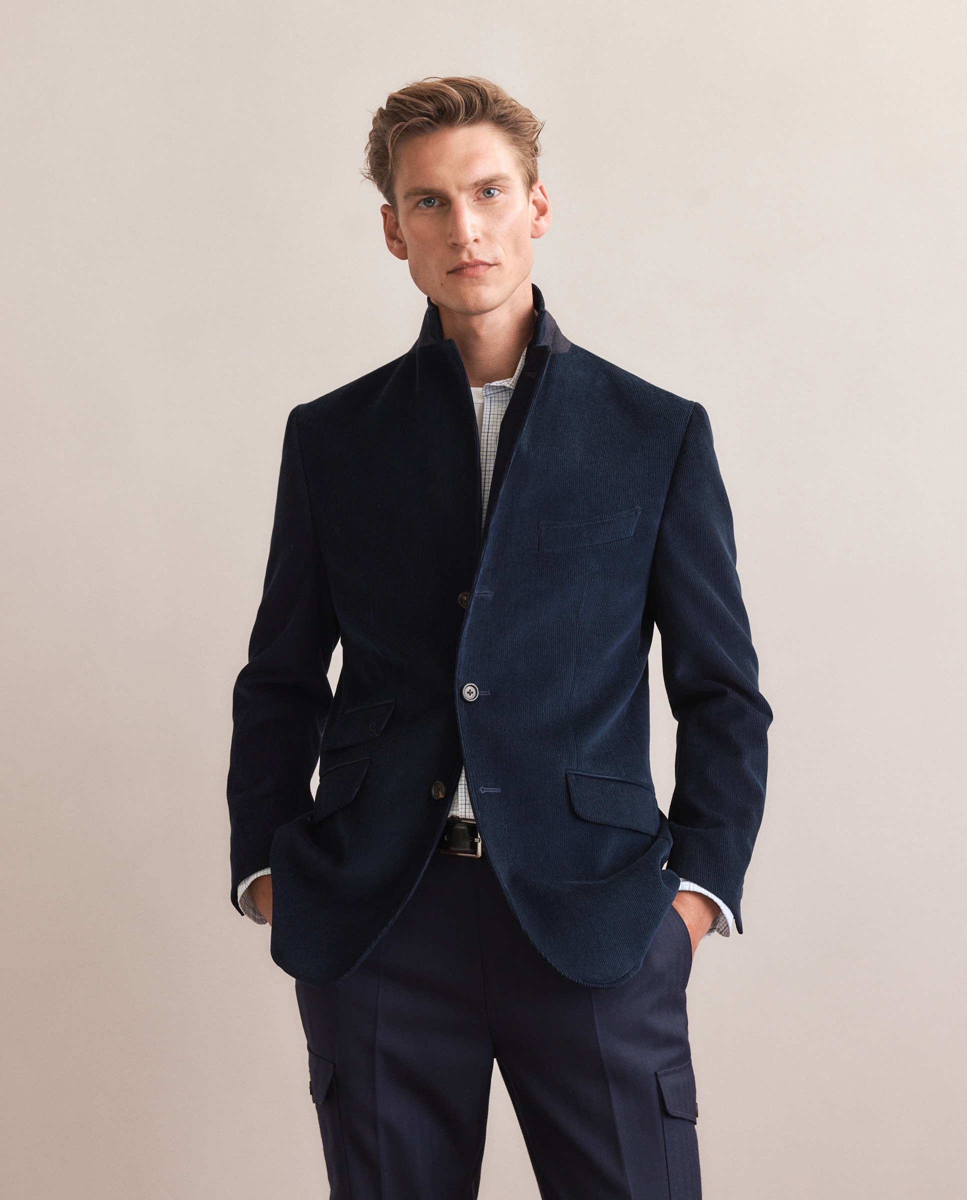 Casaco de Bombazina Azul-3