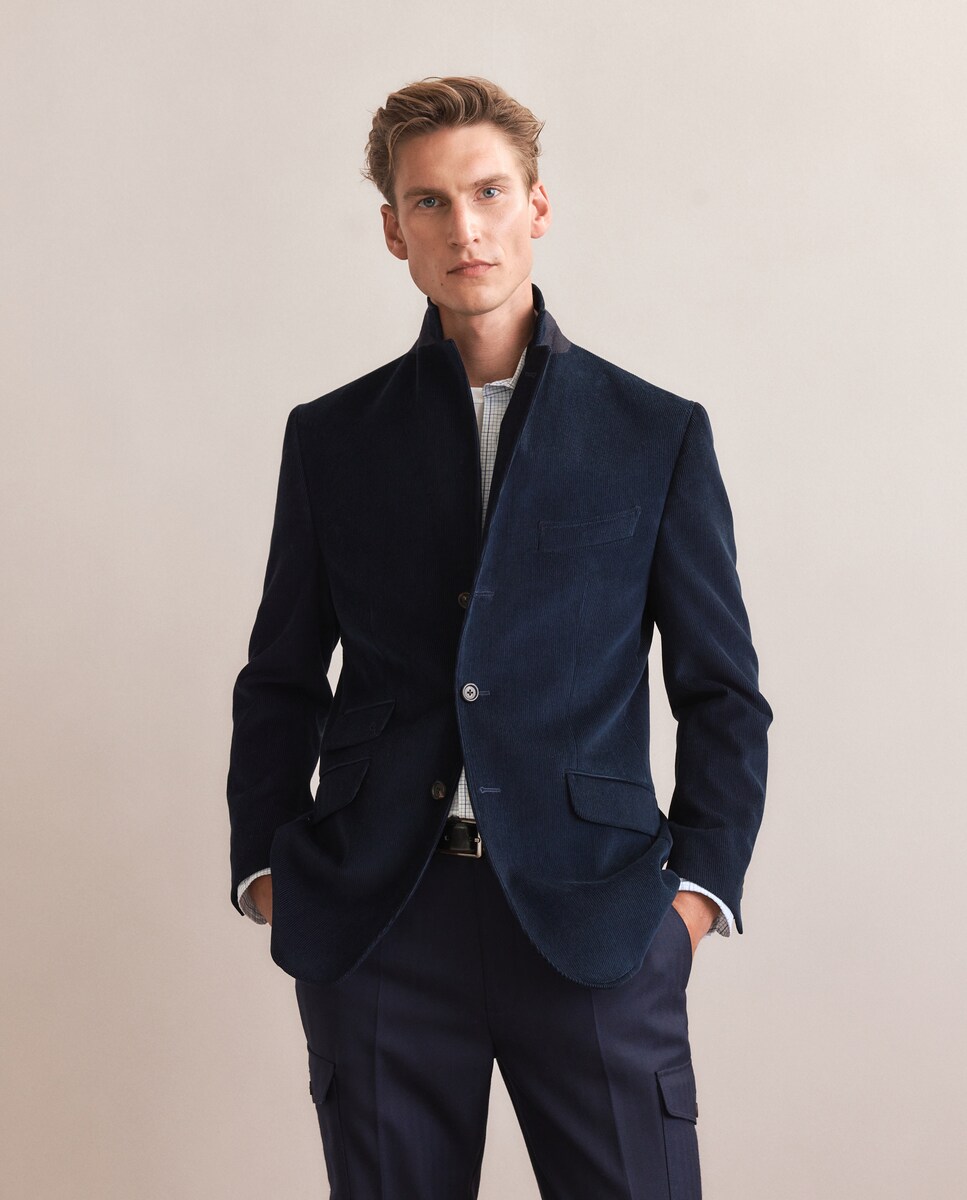 Casaco de Bombazina Azul-3