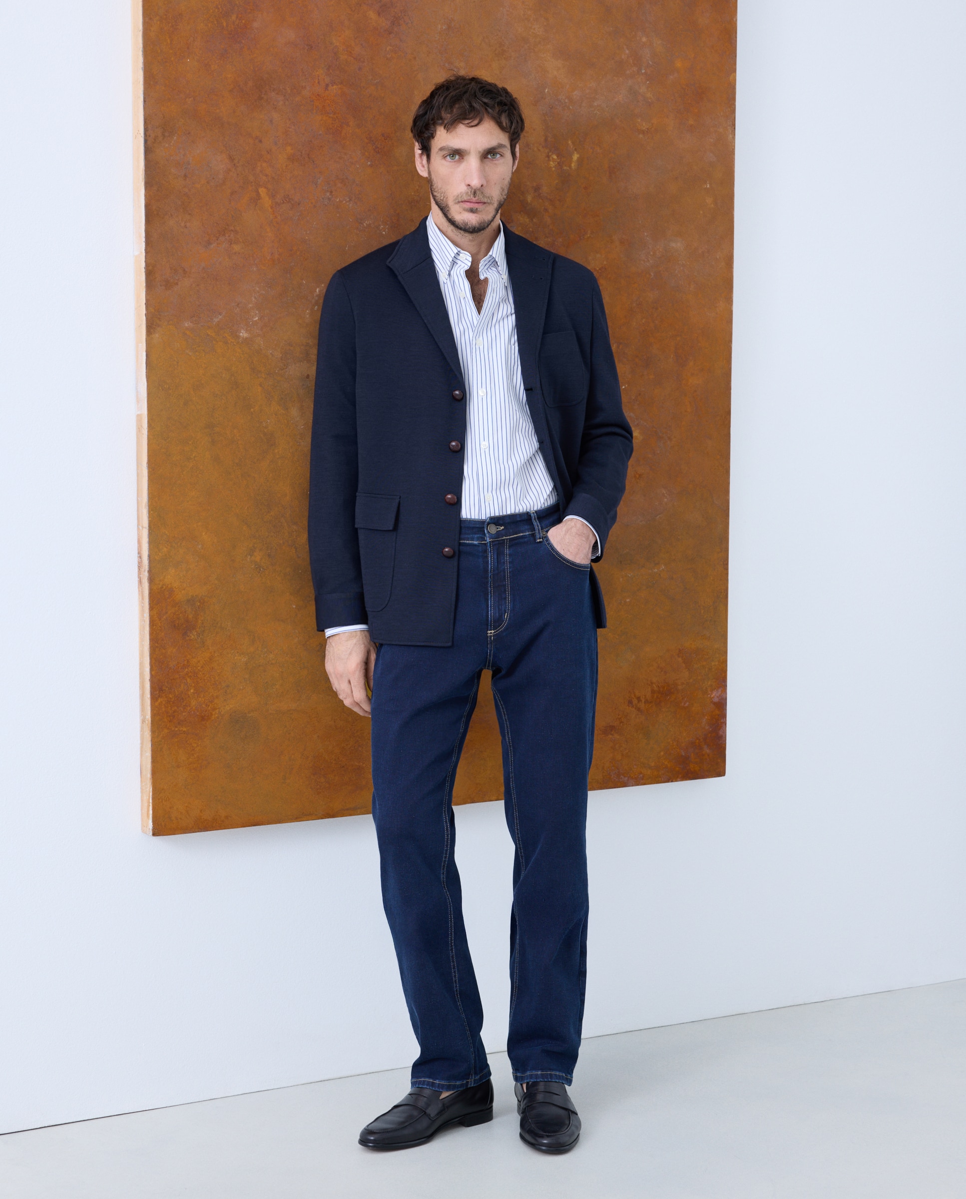 Chaqueta teba 100% lana hombre - Emidio Tucci - Azul marino Azul marino-2