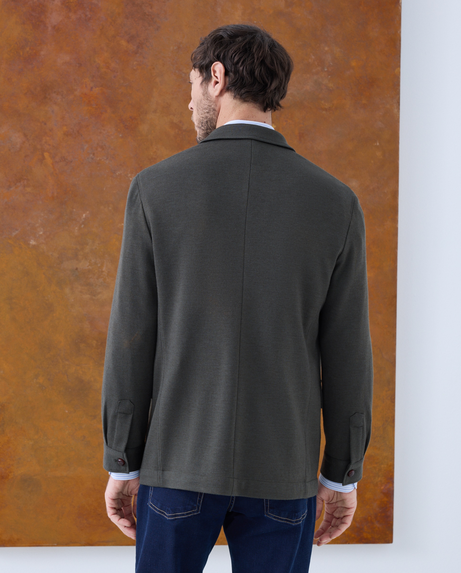 Chaqueta teba 100% lana hombre - Emidio Tucci - Verde militar Verde militar-4