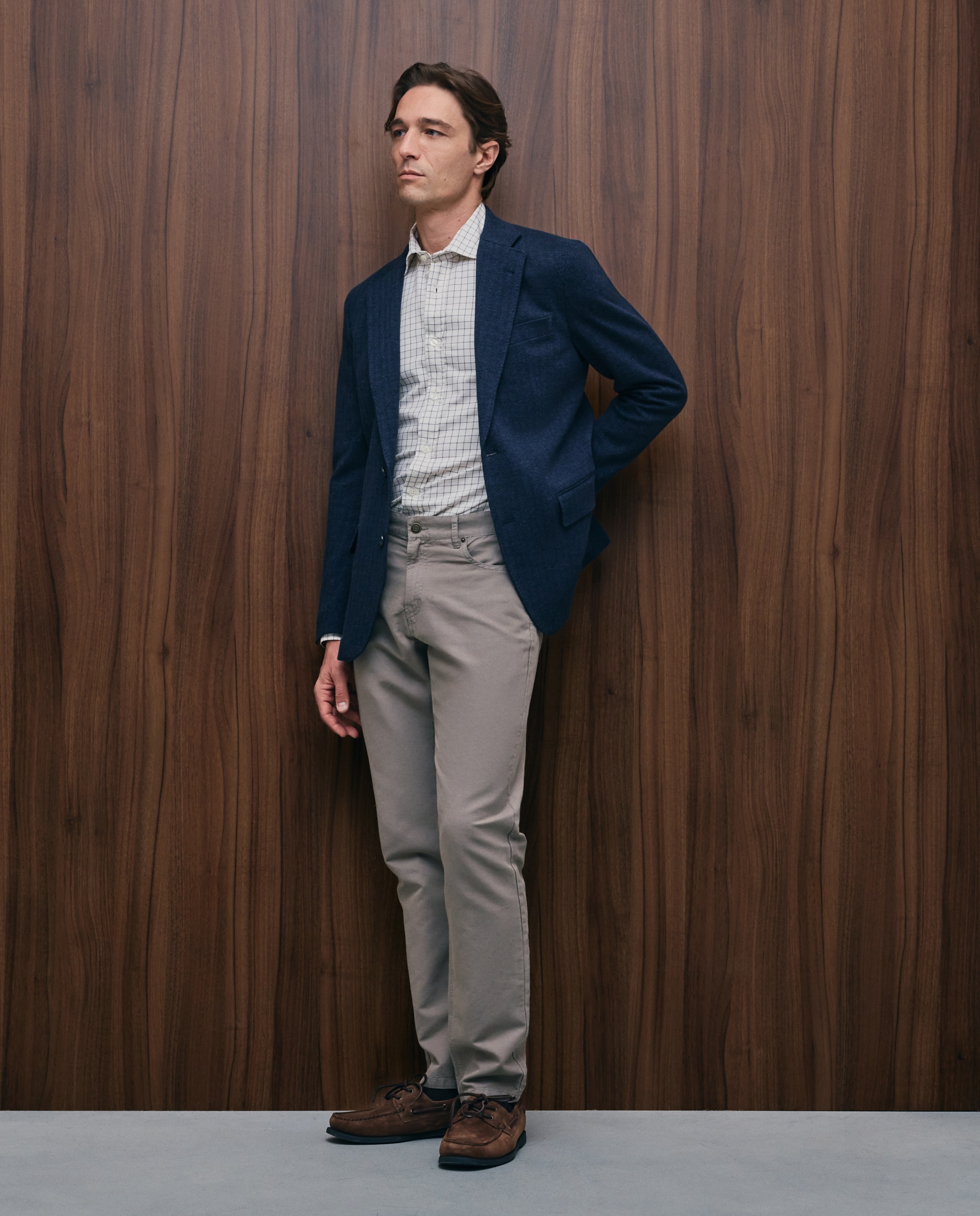 Chaqueta punto espiga 100% algodón hombre - Emidio Tucci - Azul Azul-2