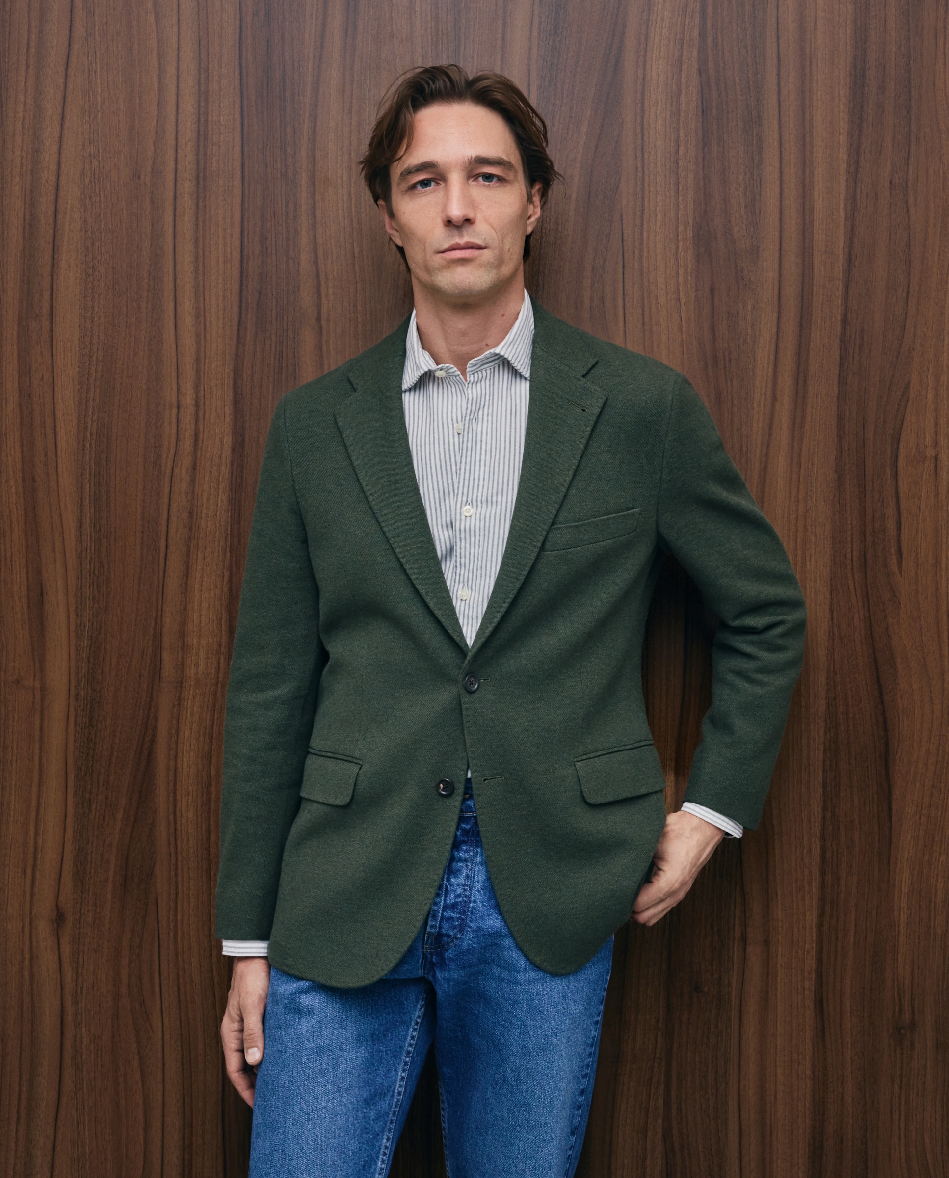 Chaqueta de hombre sport punto pique fit slim - Emidio Tucci - Kaki Kaki-1