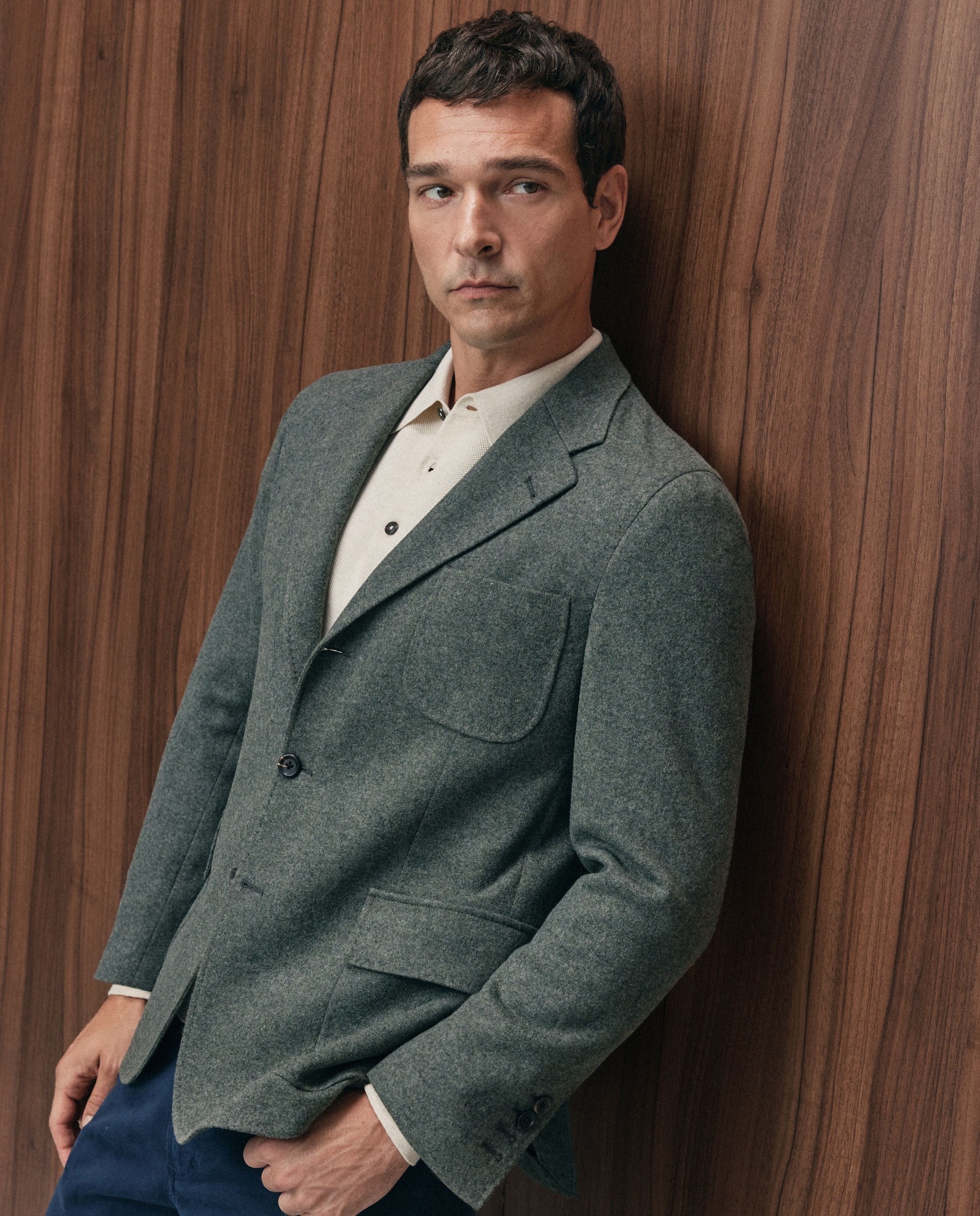 Chaqueta de hombre sport punto melange sport - Emidio Tucci - Kaki Kaki-1