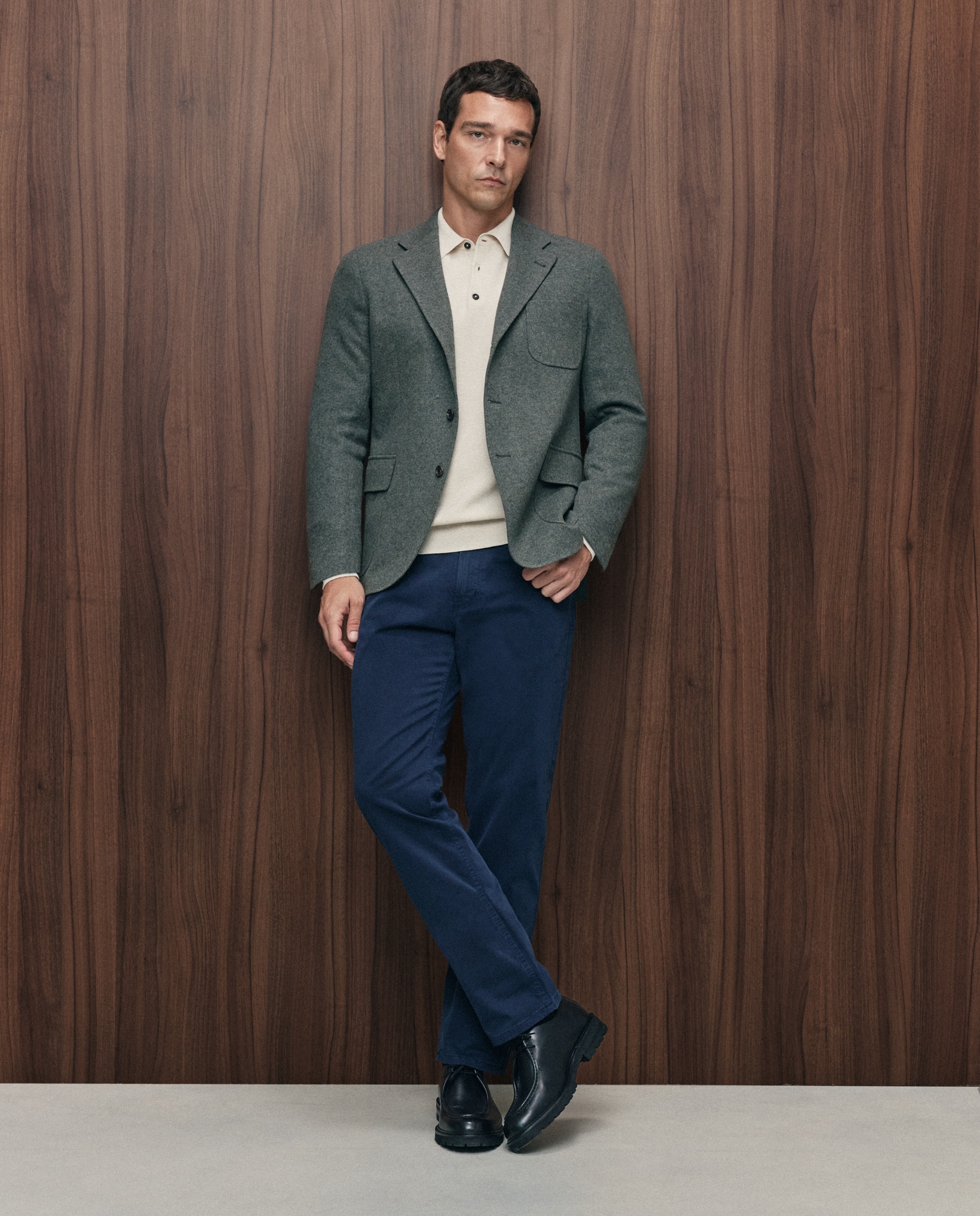 Chaqueta de hombre sport punto melange sport - Emidio Tucci - Kaki Kaki-3