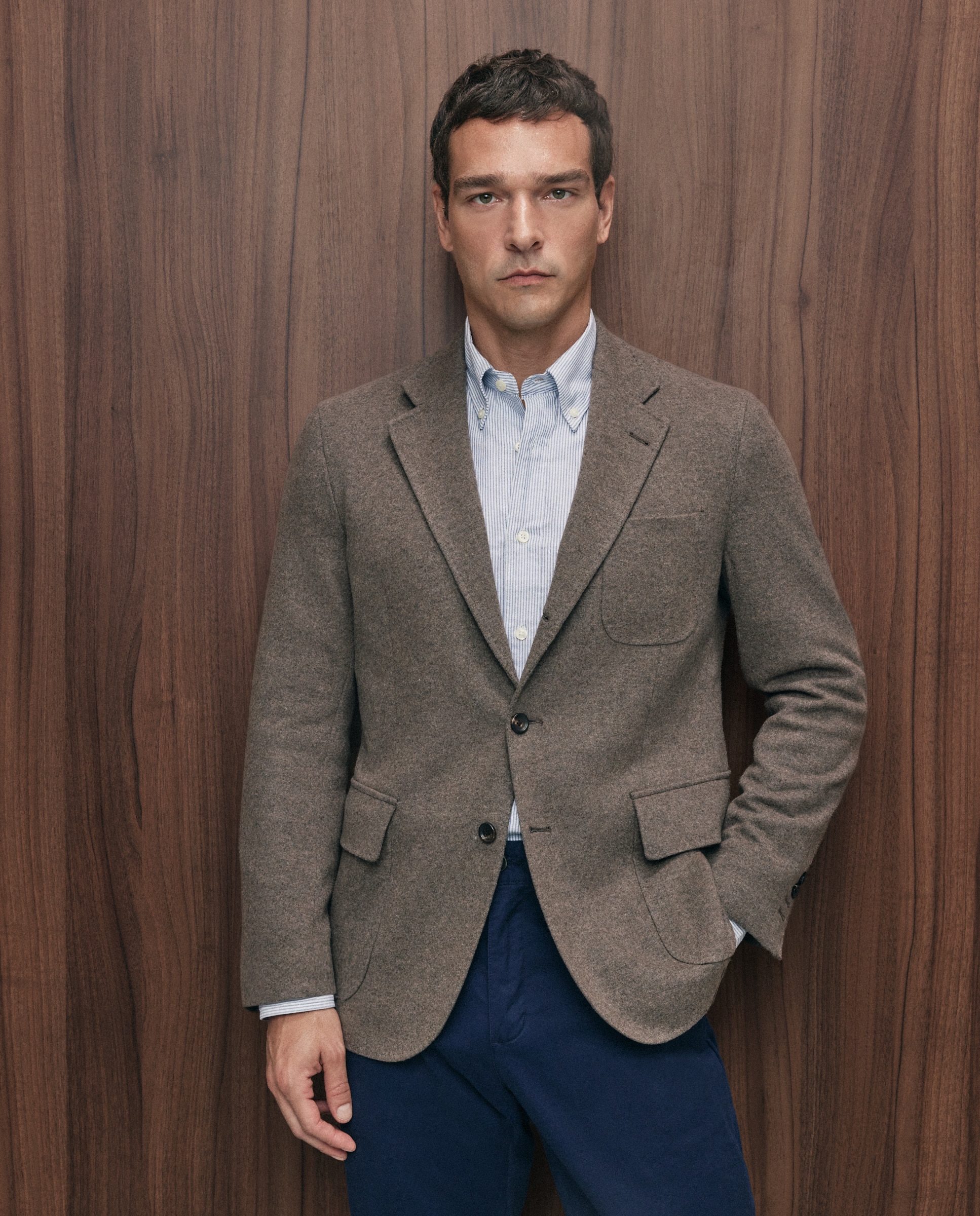 Chaqueta de hombre sport punto melange sport - Emidio Tucci - Camel Camel-2