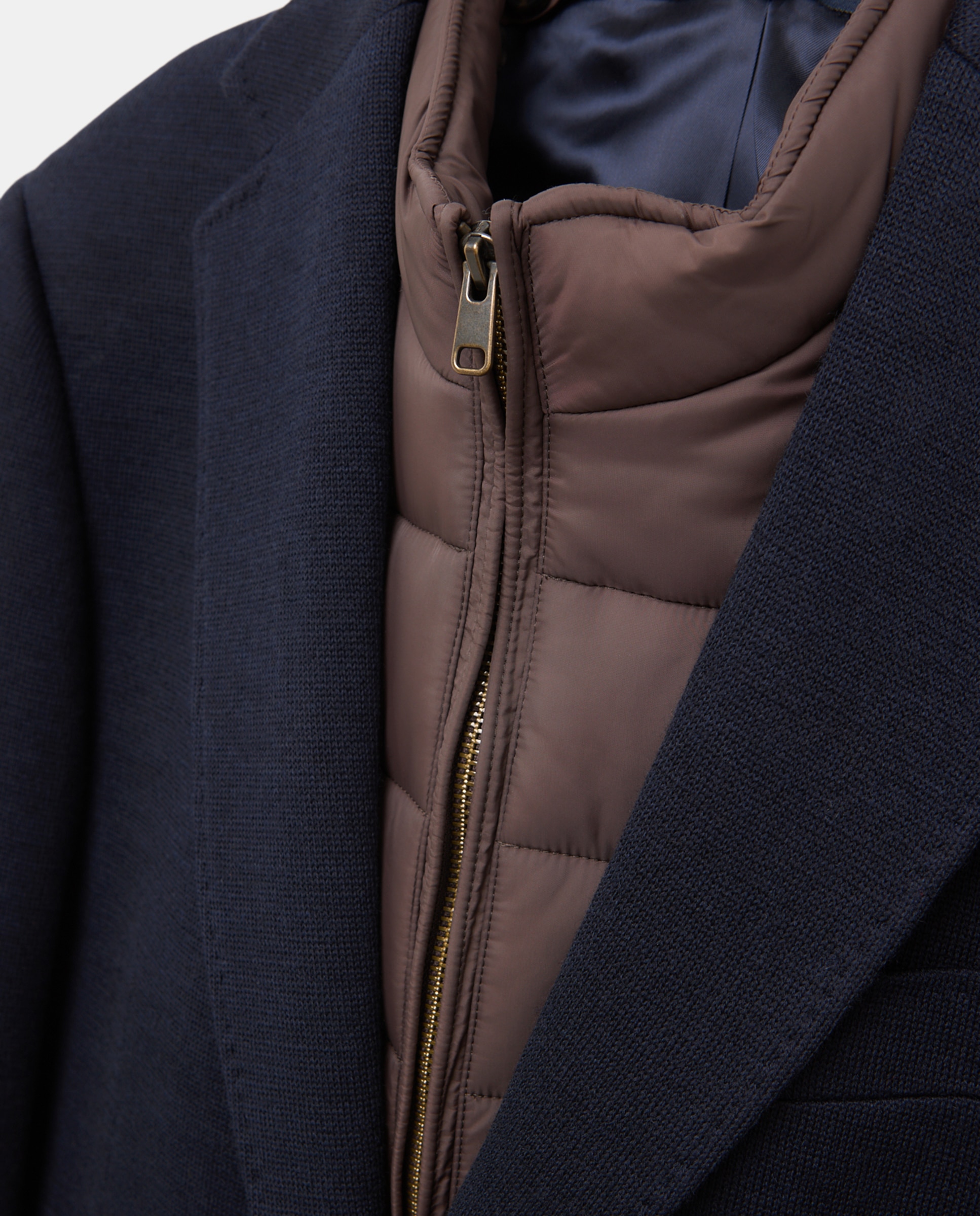 Imagen 6 de Chaqueta regular fit pechera punto lana algodón hombre - Emidio Tucci - Marrón Marrón