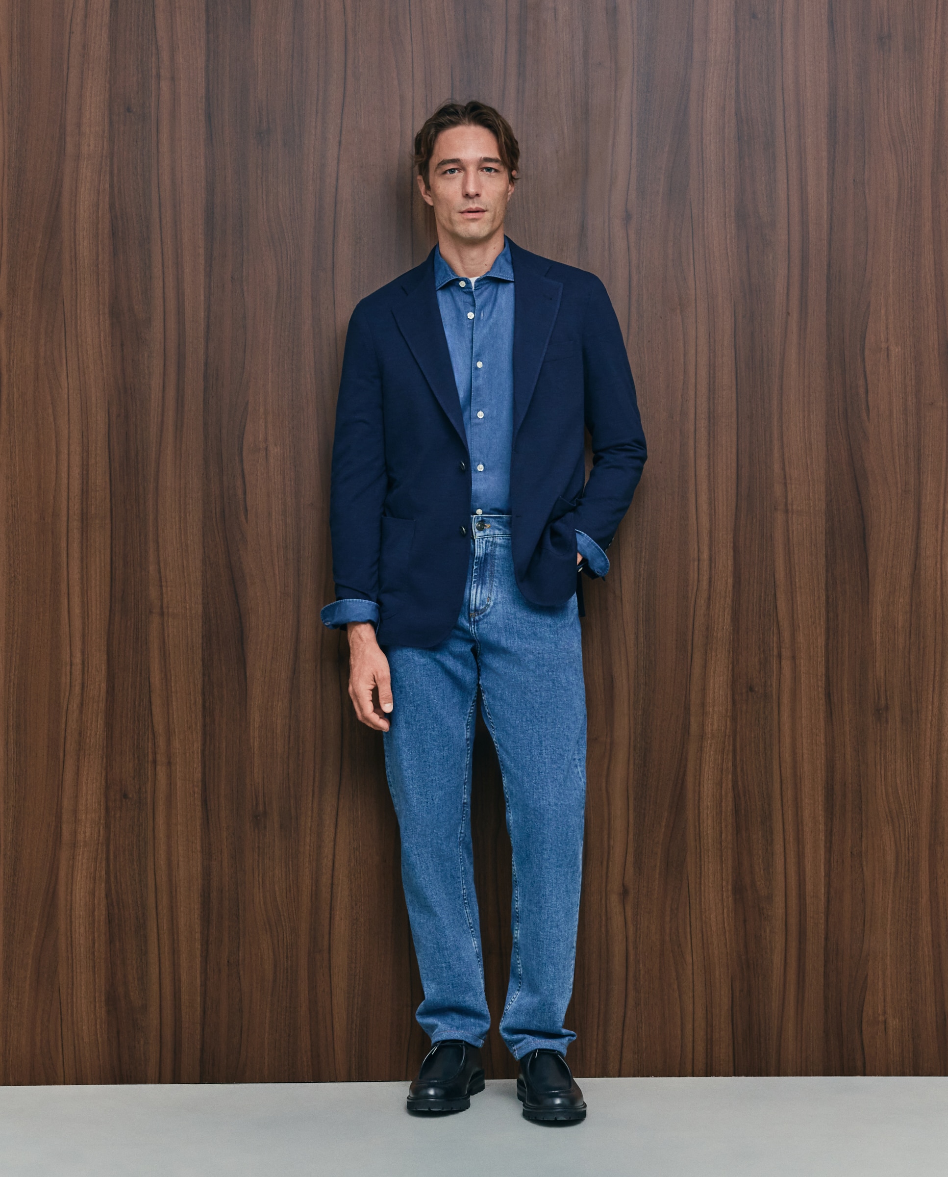 Chaqueta de hombre punto - Emidio Tucci - Azul marino Azul marino-2