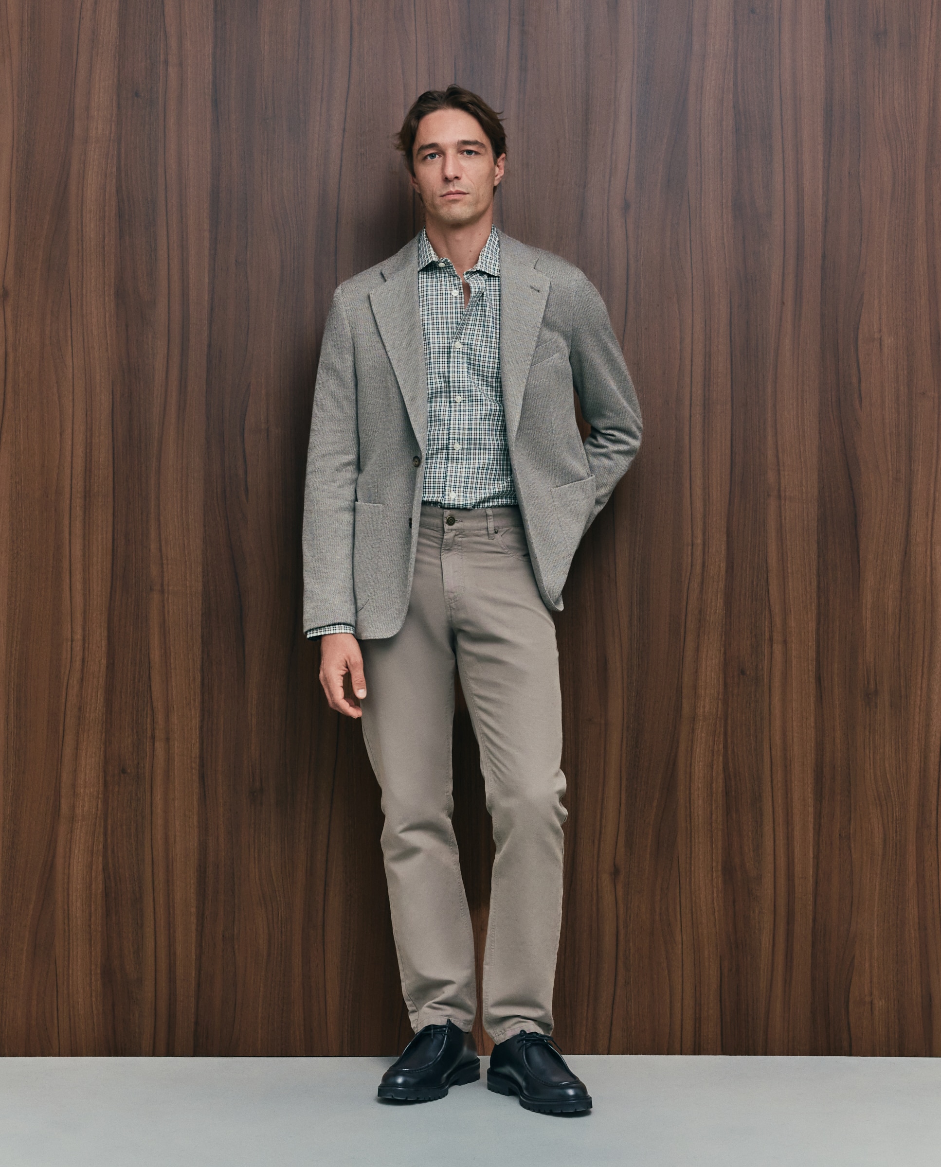 Chaqueta de hombre sport punto estructura fit slim - Emidio Tucci - Camel Camel-2