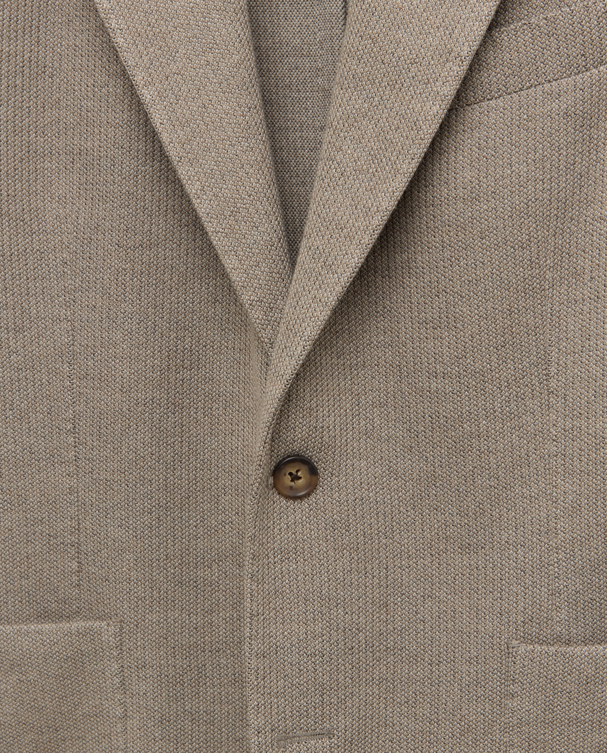 Casaco Desportivo Slim Fit de Malha com Estrutura Camel-2