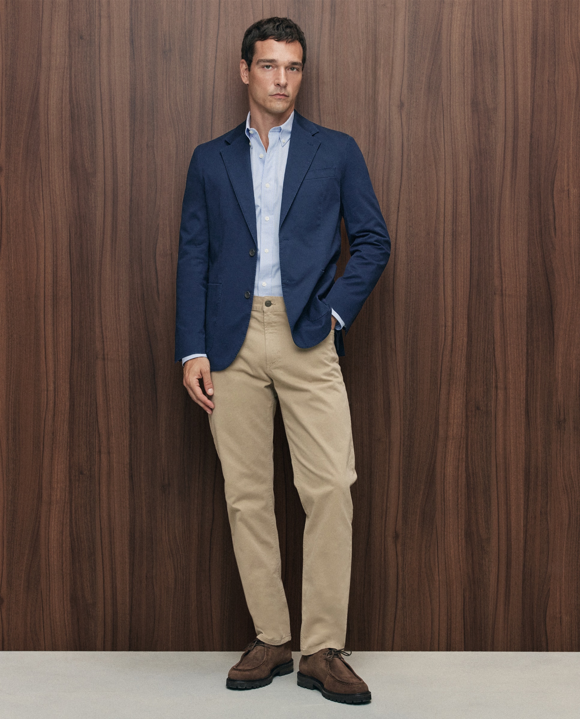 Imagen 2 de Chaqueta 100% algodón lavado hombre - Emidio Tucci - Azul marino Azul marino