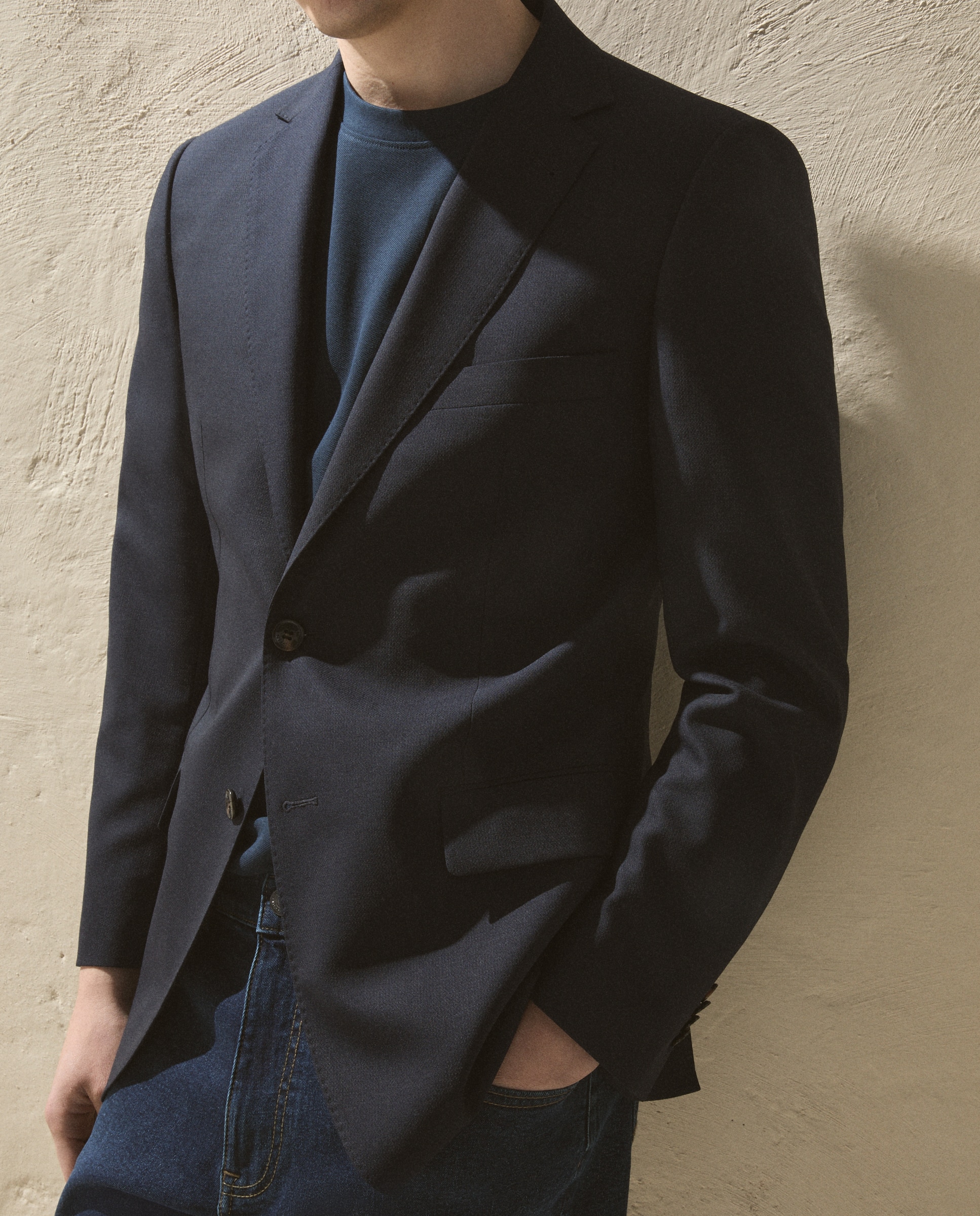 Blazer de homem Azul-2