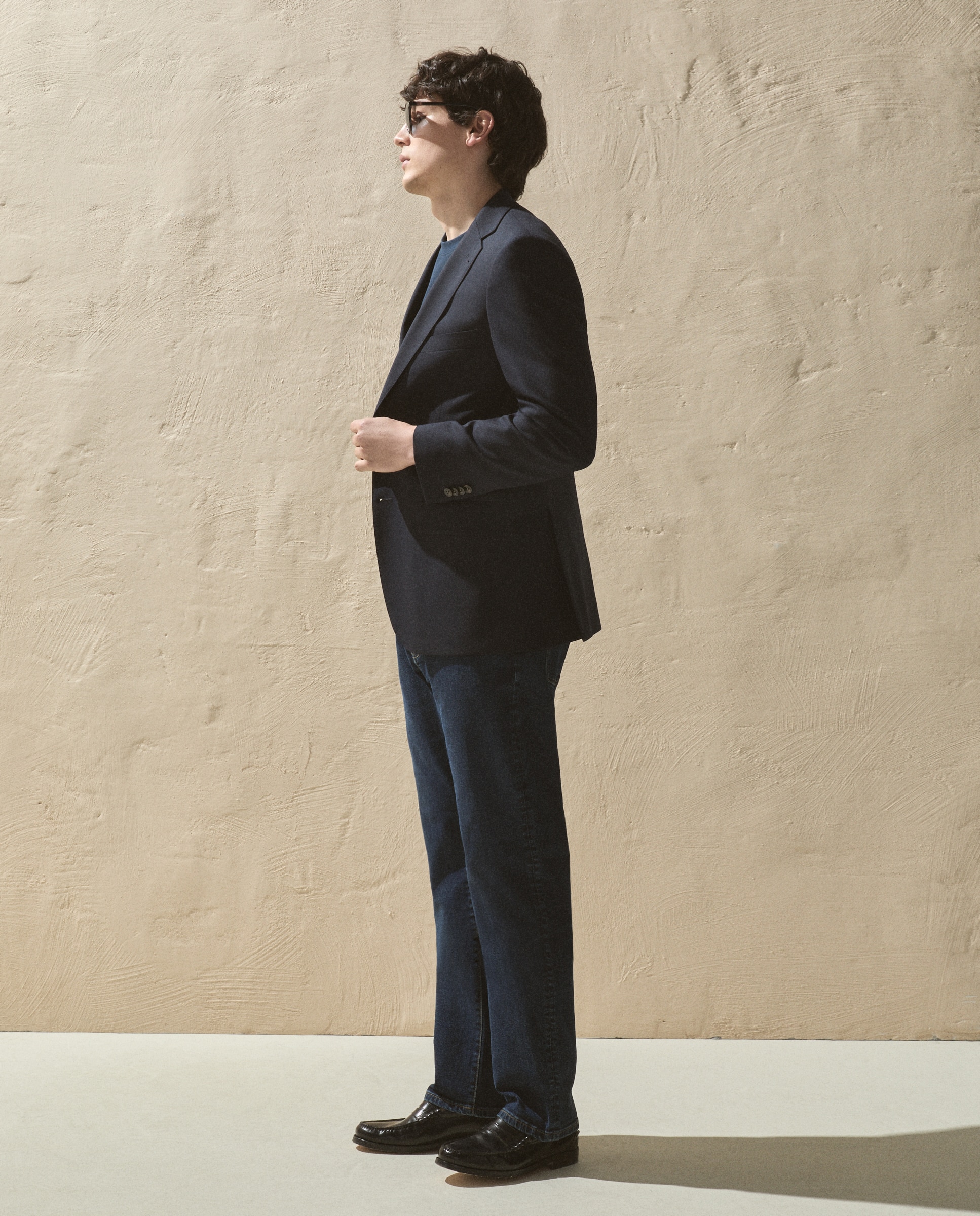 Blazer de homem Azul-3