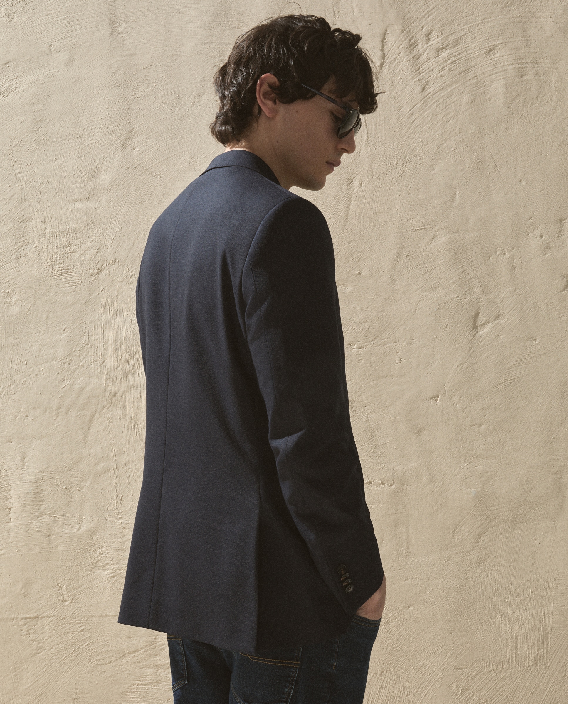 Blazer de homem Azul-7