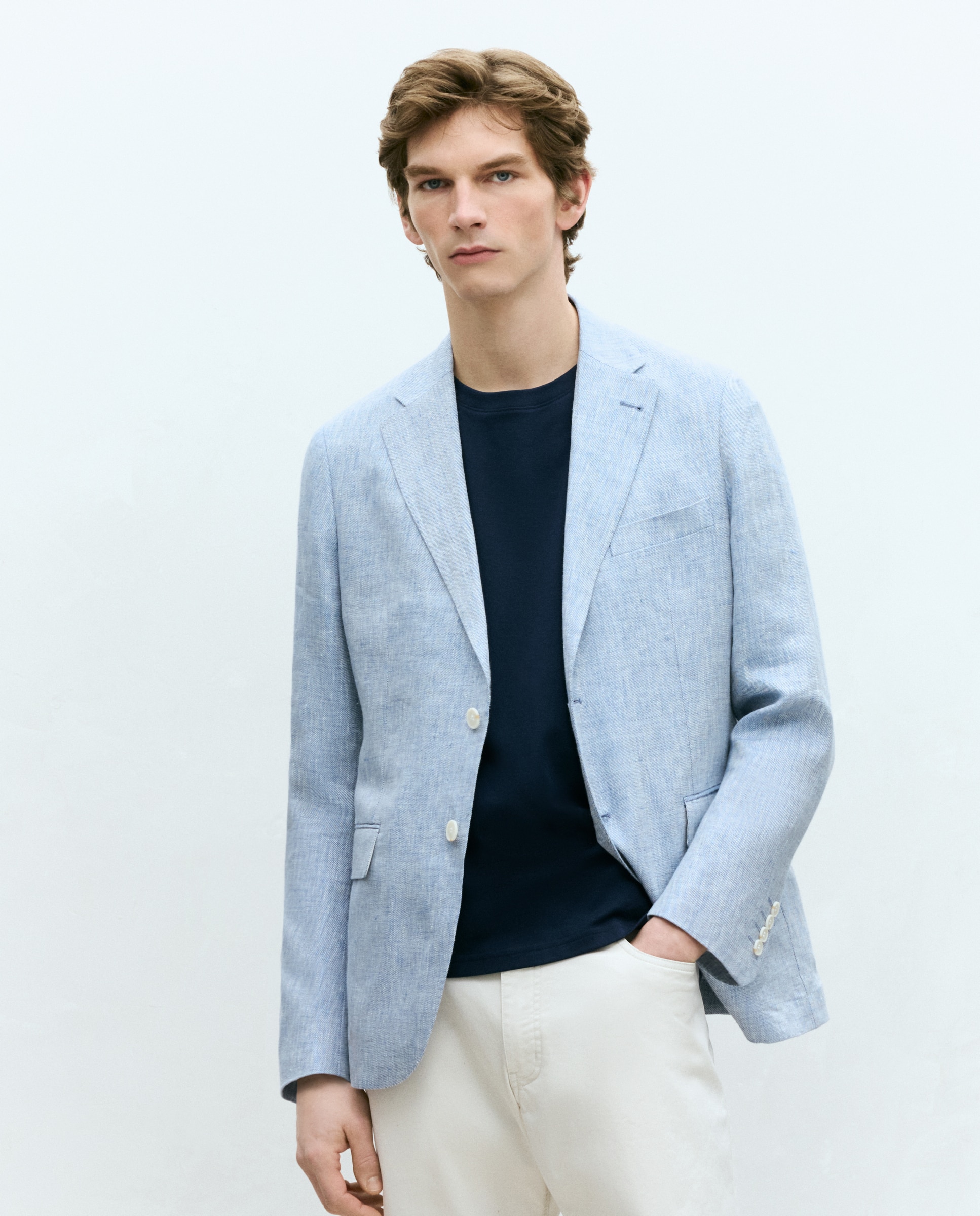 Imagem 0 de Casaco Diagonal de Linho