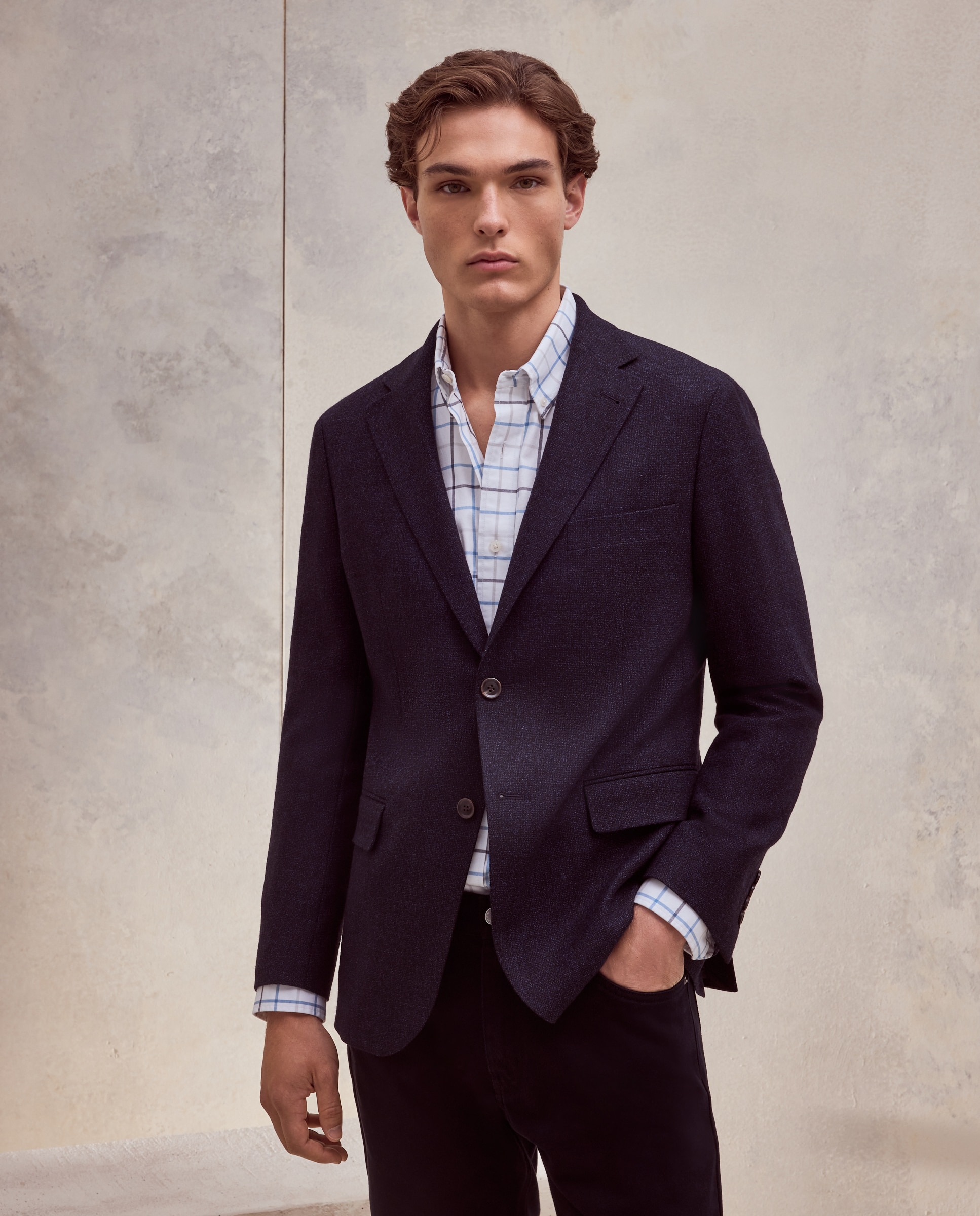 Chaqueta de hombre tipo saco. - Dustin - Azul marino Azul marino-1