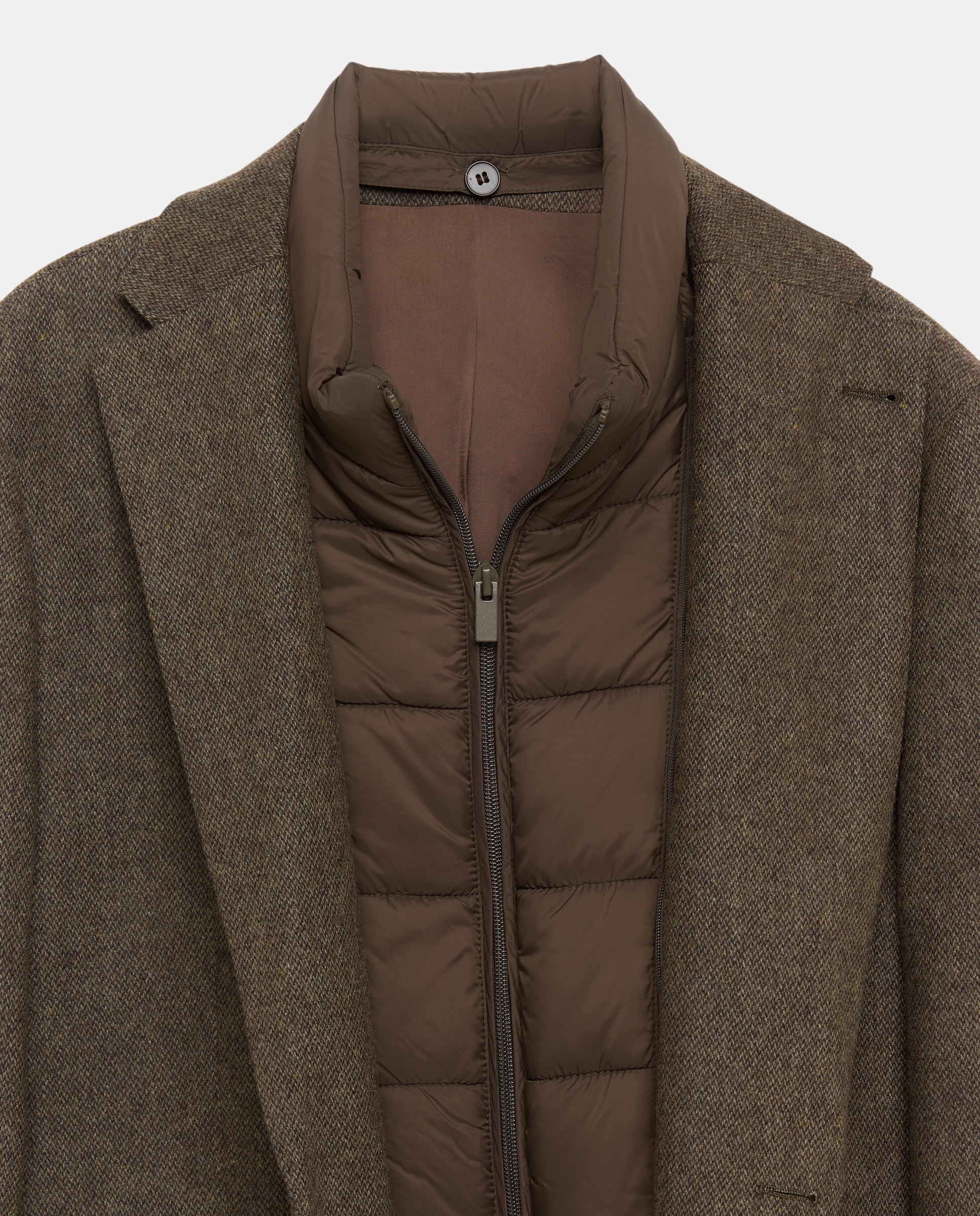 Americana regular fit mezcla algodón con pecherin desmontable de hombre - Dustin - Verde Verde-2