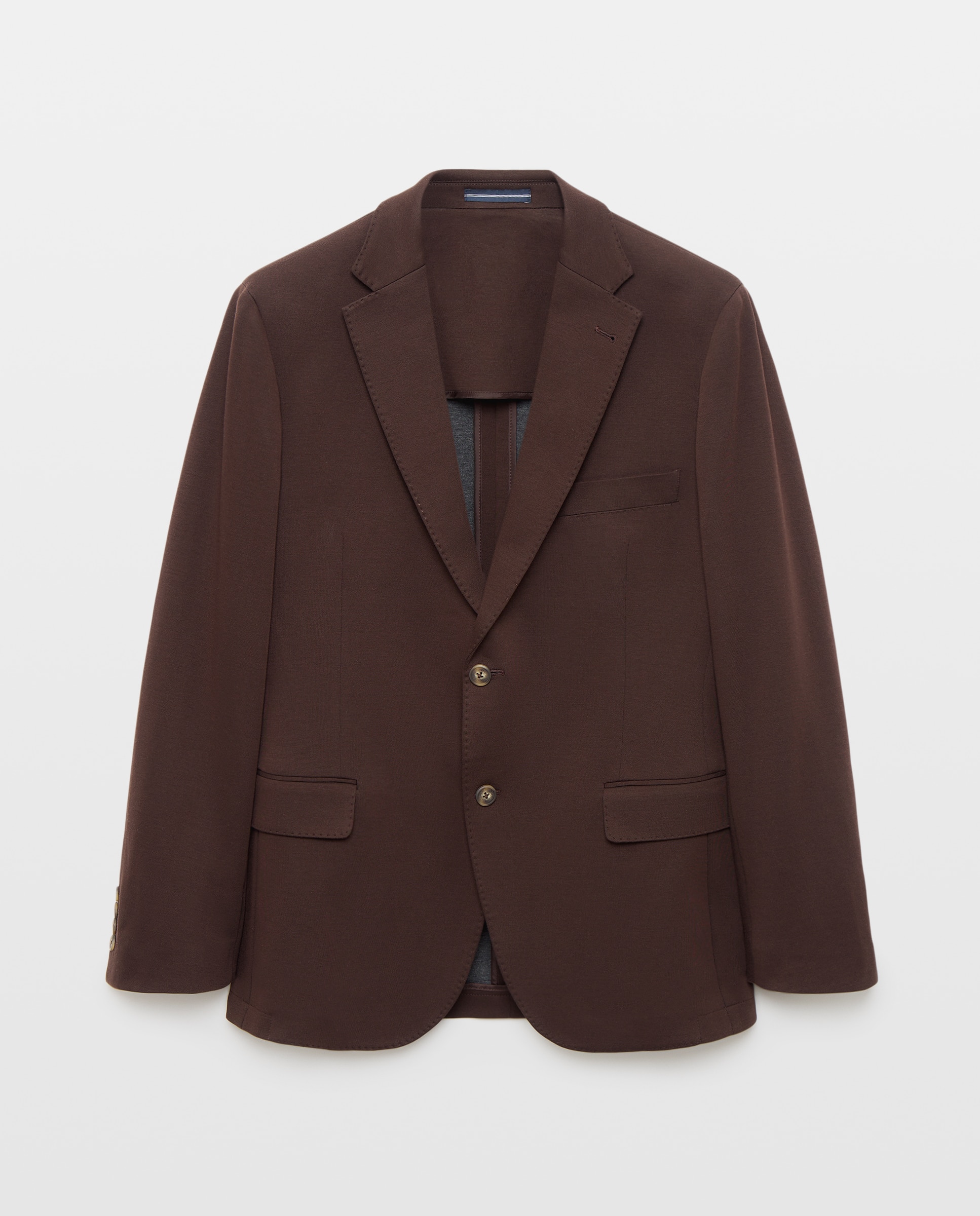 Americana regular fit mezcla algodón poliamida de hombre - Dustin - Marrón Marrón-1