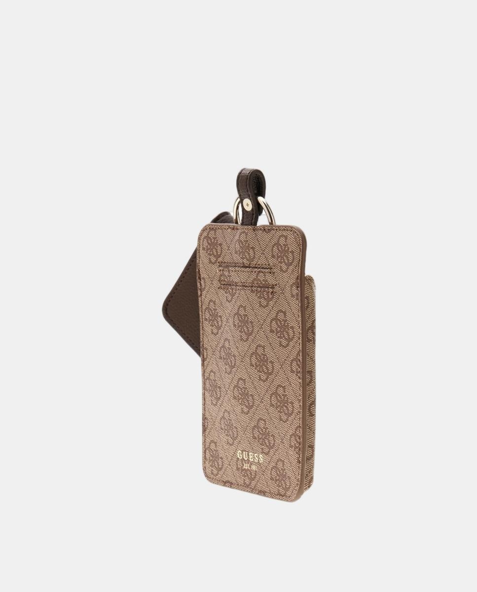 Porta-Telemóvel Noelle II com Compartimentos e Alça de Tiracolo Castanho-2