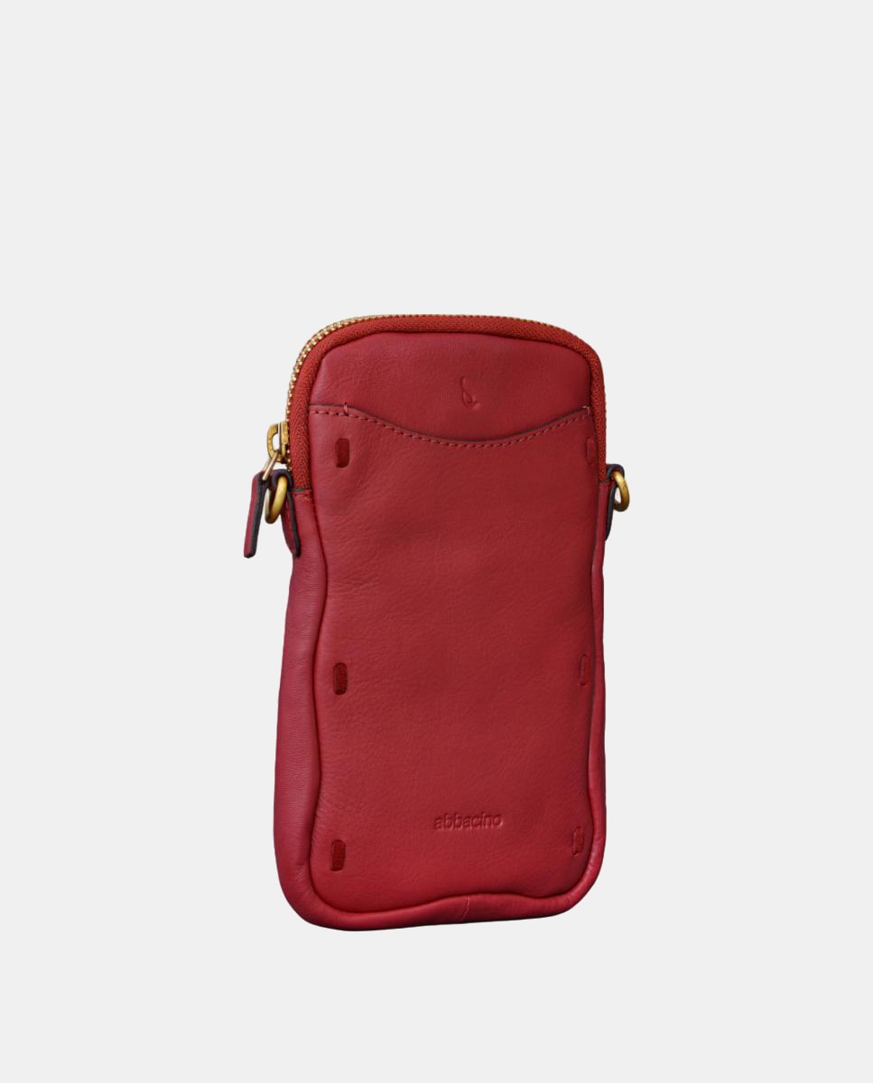 Mala para Telemóvel em Pele Vermelho-2