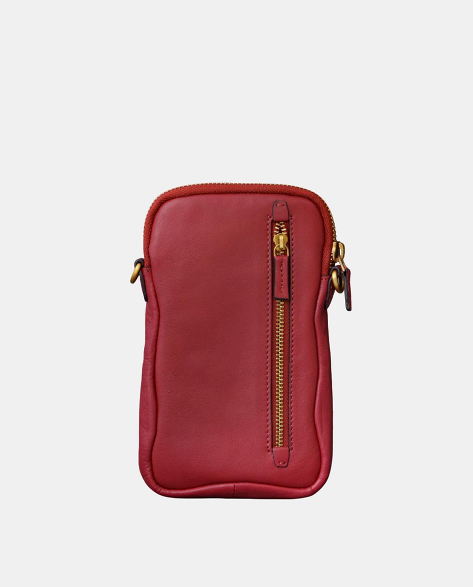 Mala para Telemóvel em Pele Vermelho-3