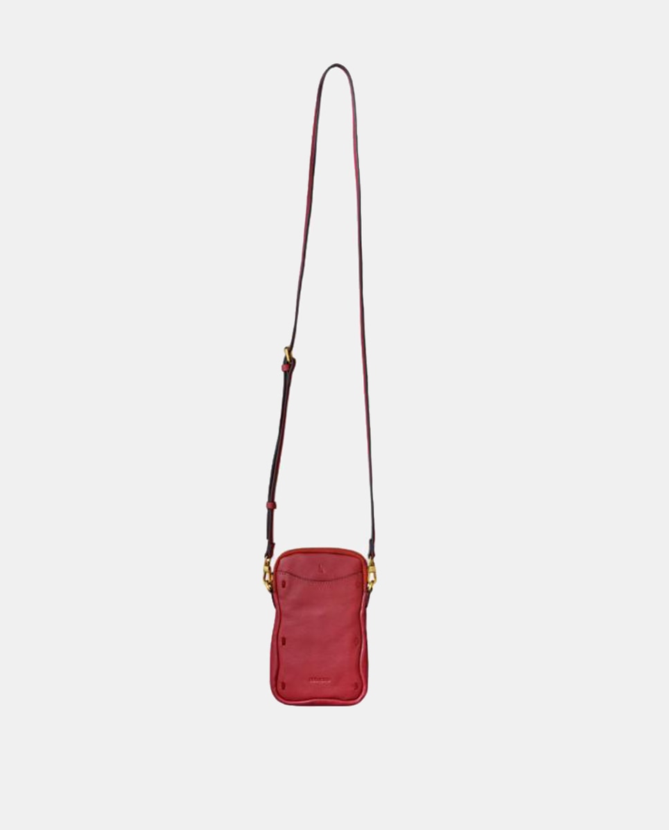 Mala para Telemóvel em Pele Vermelho-4