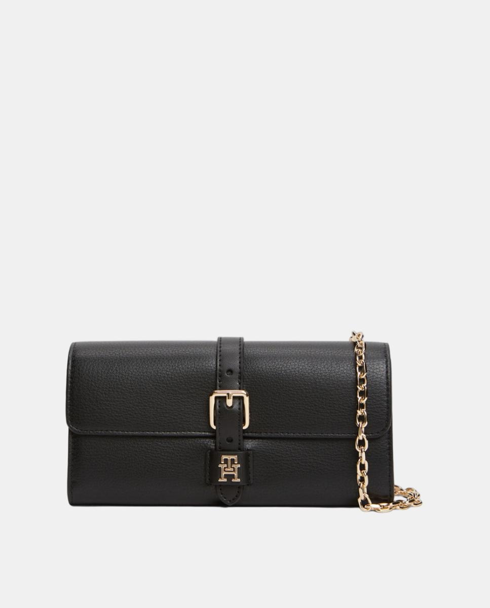 Cartera de mujer con cadena en color - Tommy Hilfiger - Negro Negro-1