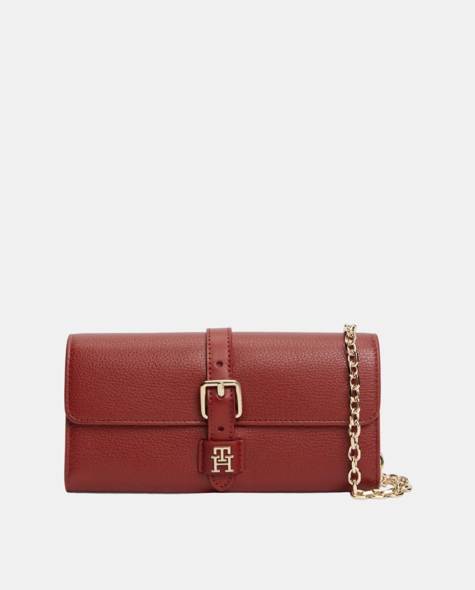 Cartera de mujer con cadena en color - Tommy Hilfiger - Rojo Rojo-1