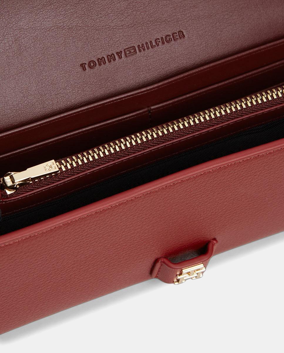 Cartera de mujer con cadena en color - Tommy Hilfiger - Rojo Rojo-3