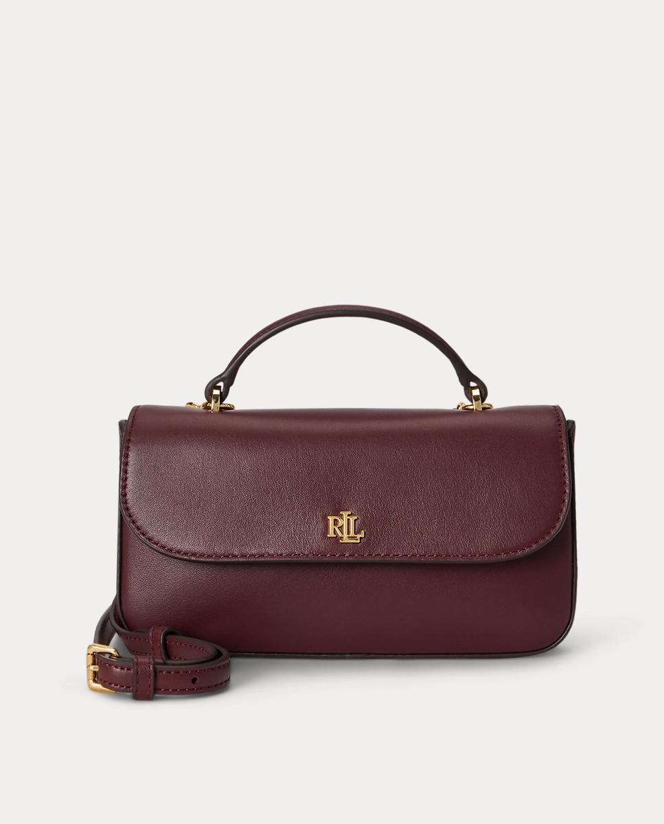 Bandolera pequeña de piel. - Lauren Ralph Lauren - Granate Granate-1
