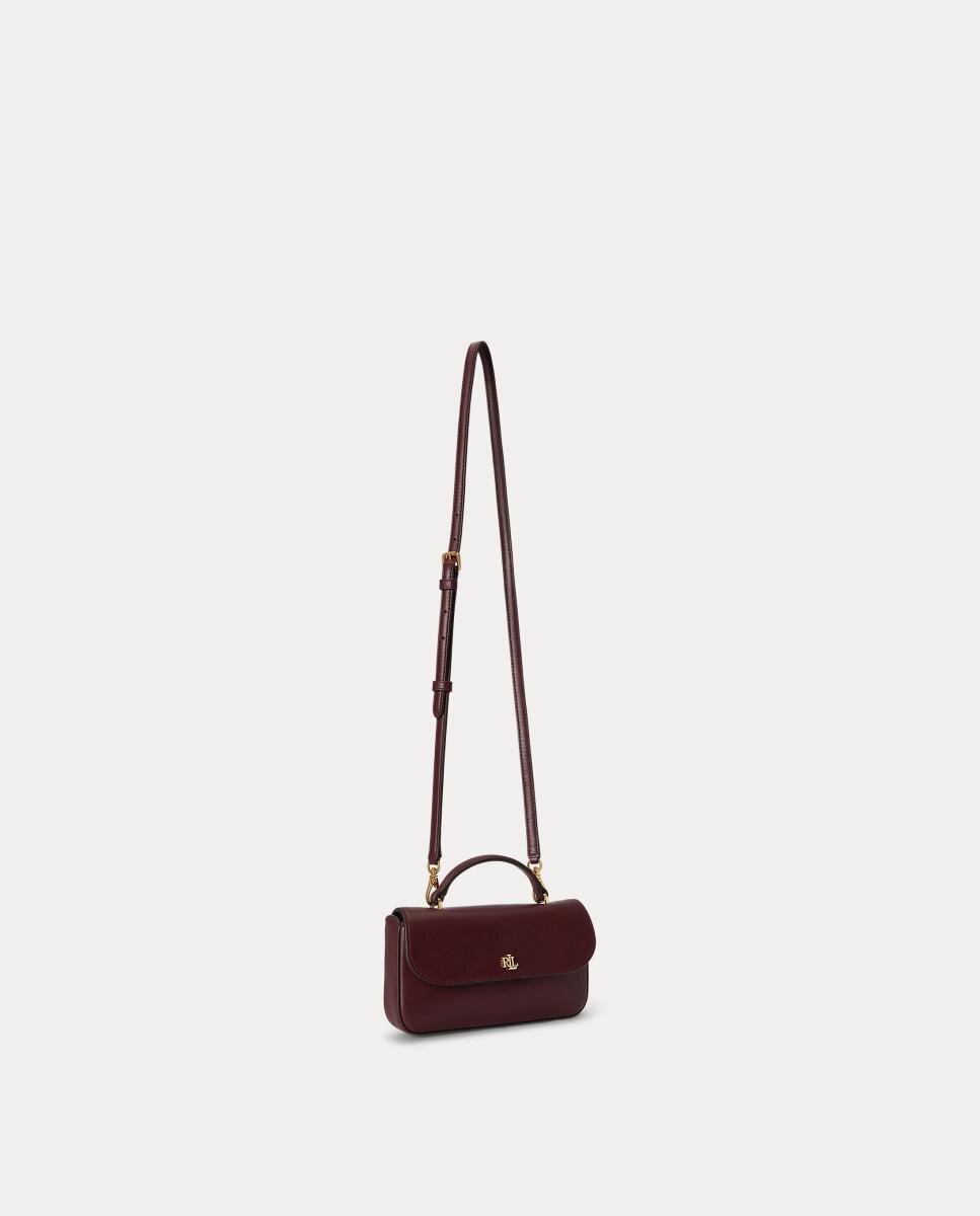Bandolera pequeña de piel. - Lauren Ralph Lauren - Granate Granate-3