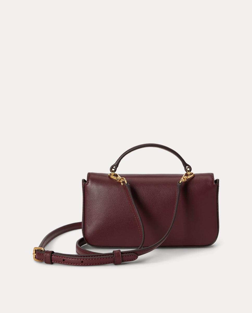 Bandolera pequeña de piel. - Lauren Ralph Lauren - Granate Granate-4
