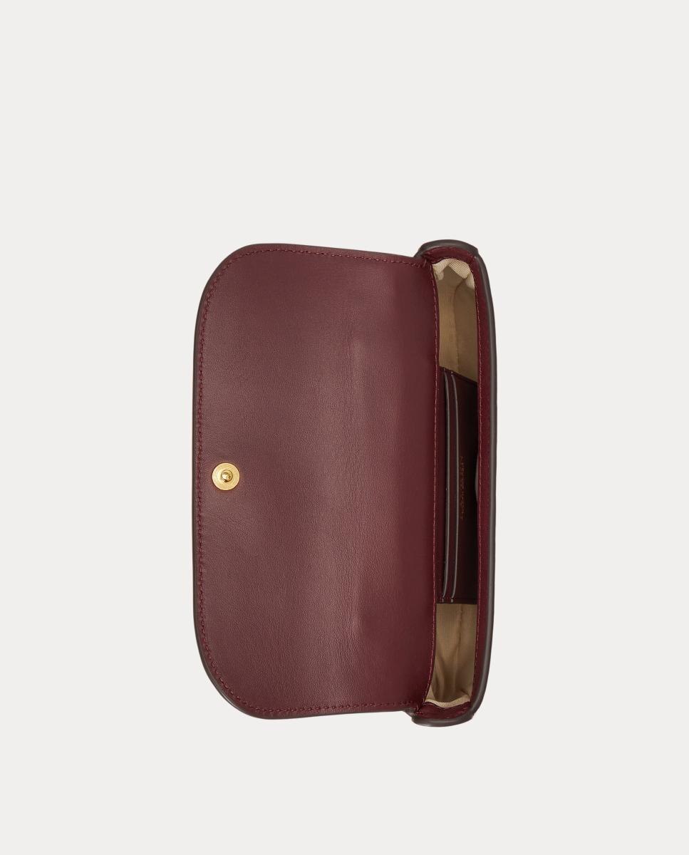 Bandolera pequeña de piel. - Lauren Ralph Lauren - Granate Granate-5