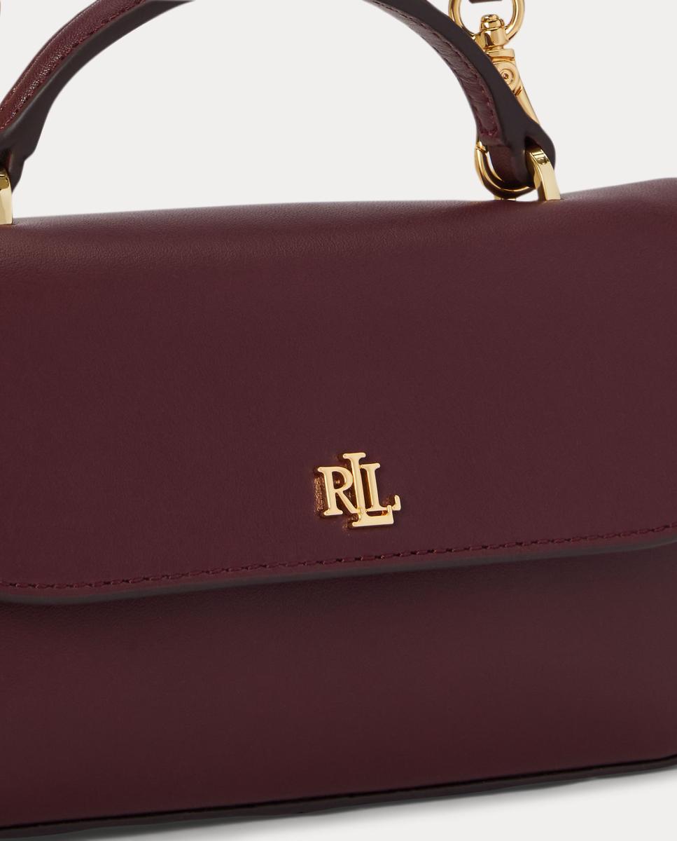 Bandolera pequeña de piel. - Lauren Ralph Lauren - Granate Granate-6