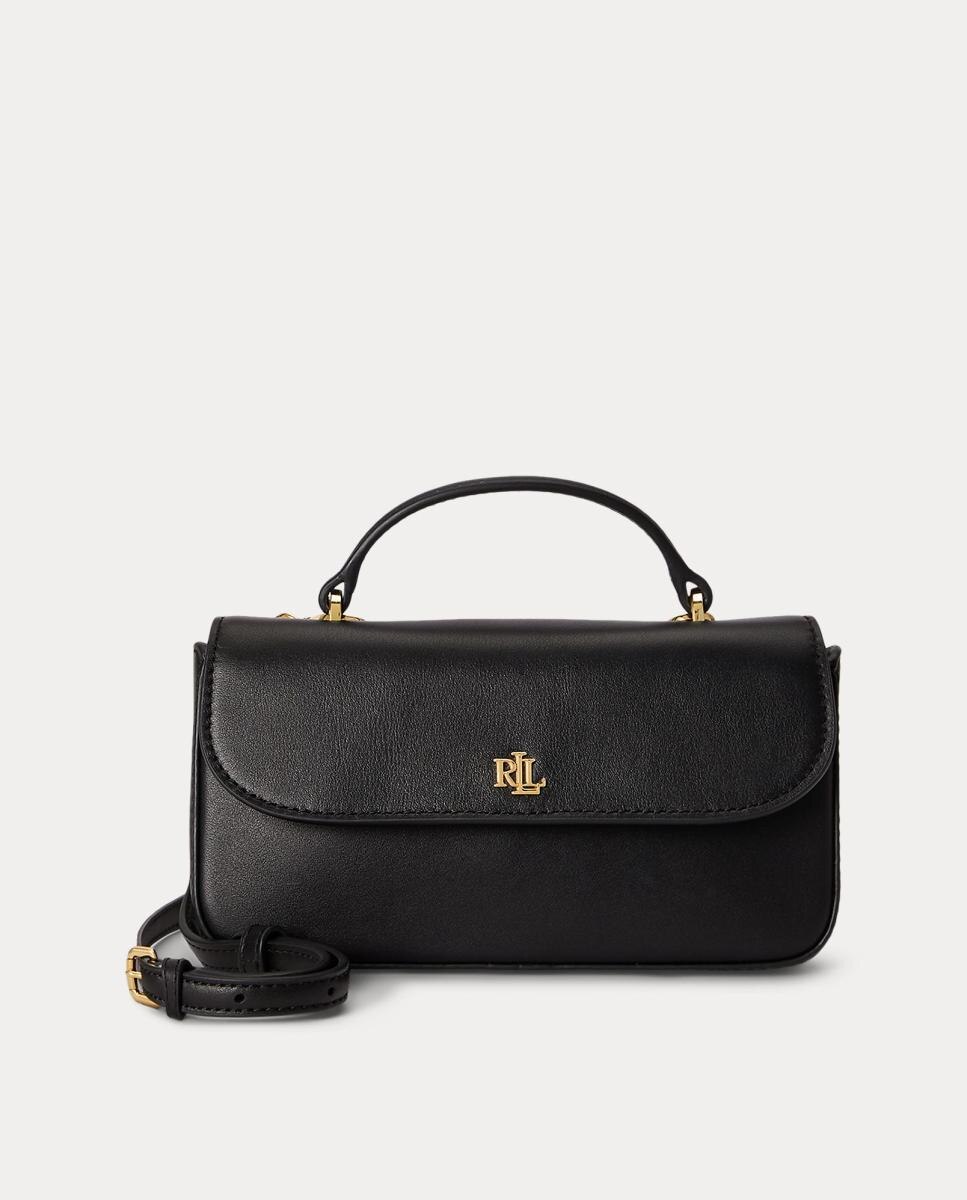 Bandolera pequeña de piel. - Lauren Ralph Lauren - Negro Negro-1