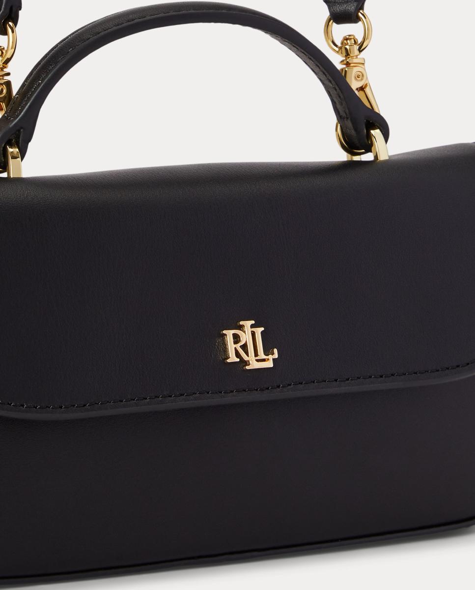 Bandolera pequeña de piel. - Lauren Ralph Lauren - Negro Negro-6