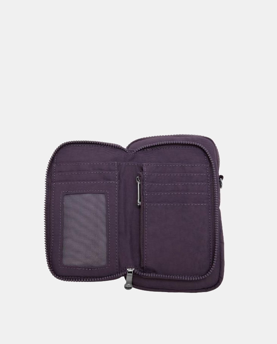 Carteira Pequena com Correia e Alça de Tiracolo Desmontável Roxo-4