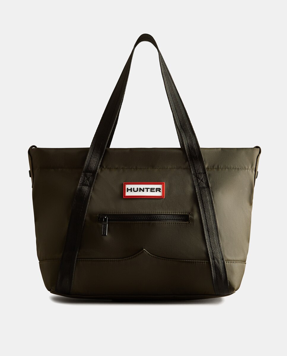 Imagem 0 de Mala Tipo Tote Média com Fecho de Correr e em Nylon - Verde Militar