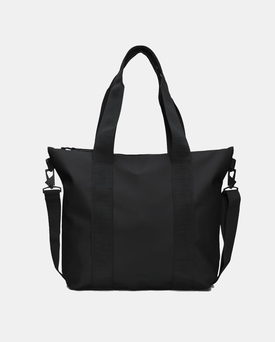 Tote Mini negro resistente al agua con bandolera extraíble - Rains - Negro mate Negro mate-1