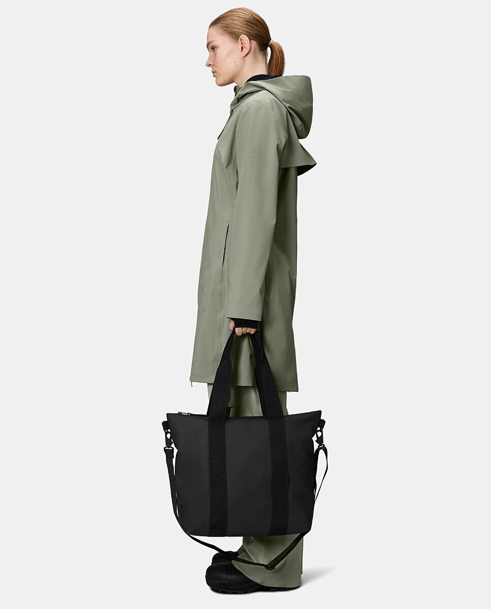 Tote Mini negro resistente al agua con bandolera extraíble - Rains - Negro mate Negro mate-5