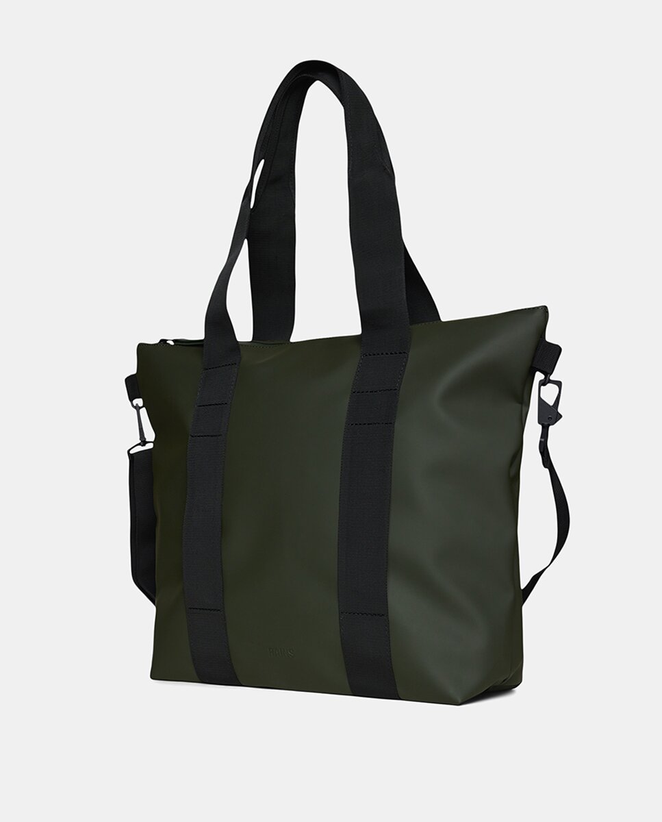 Mala Tipo Tote Mini Resistente à Água com Alça de Tiracolo Amovível - Verde-Escuro Verde-escuro-2