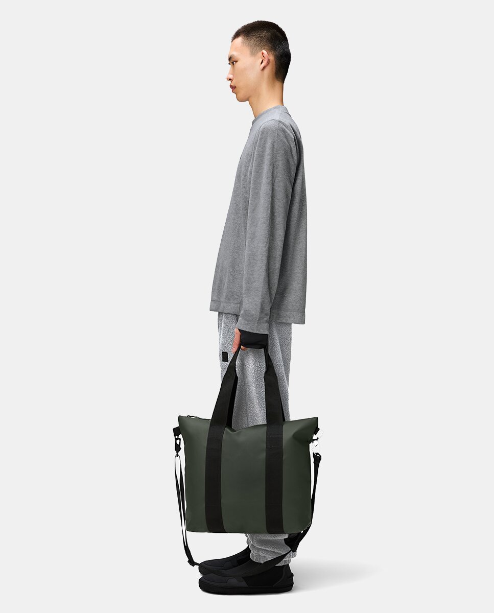 Mala Tipo Tote Mini Resistente à Água com Alça de Tiracolo Amovível - Verde-Escuro Verde-escuro-4