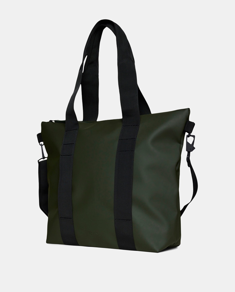 Mala Tipo Tote Mini Resistente à Água com Alça de Tiracolo Amovível - Verde-Escuro Verde-escuro-7