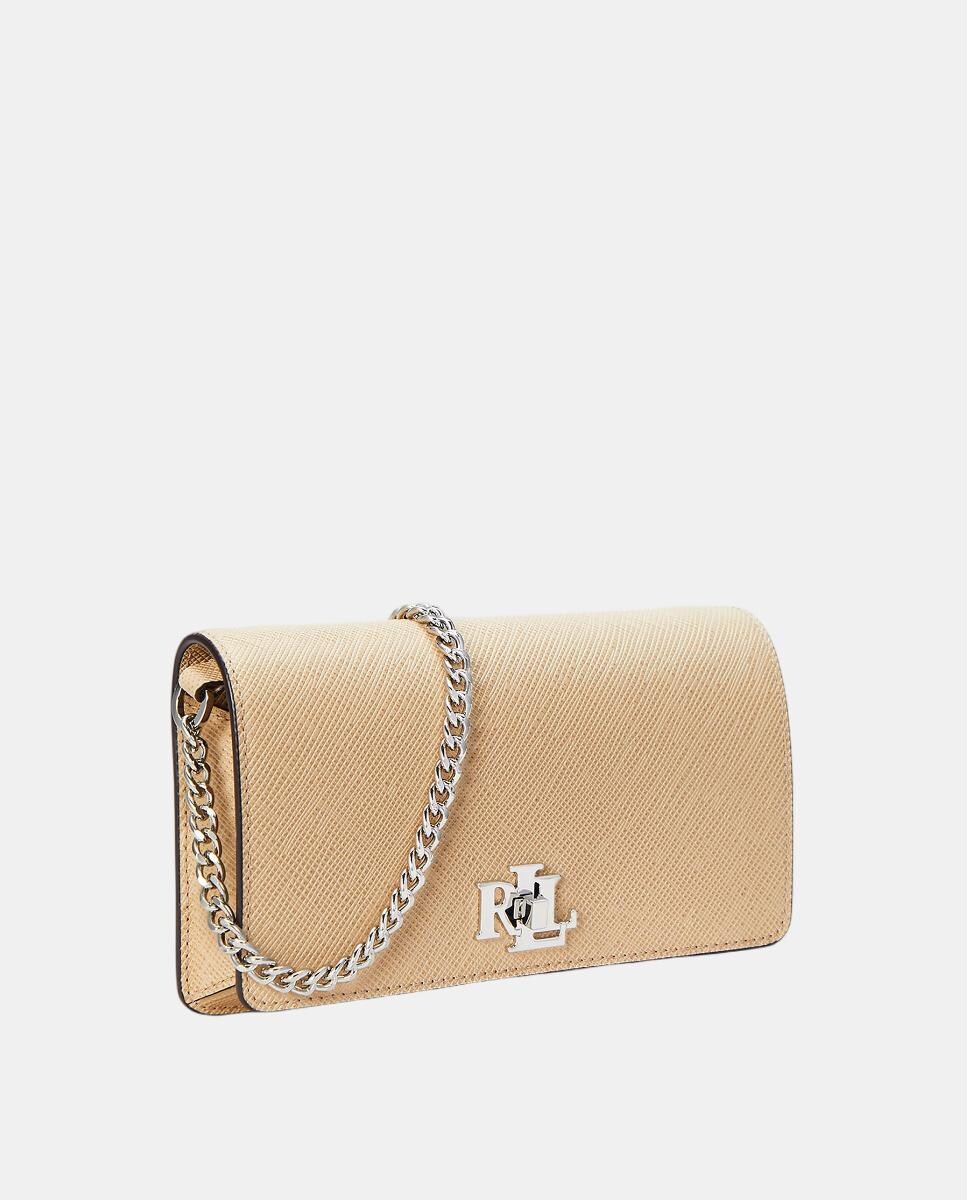 Mala a Tiracolo em Pele com Aba Bege-3