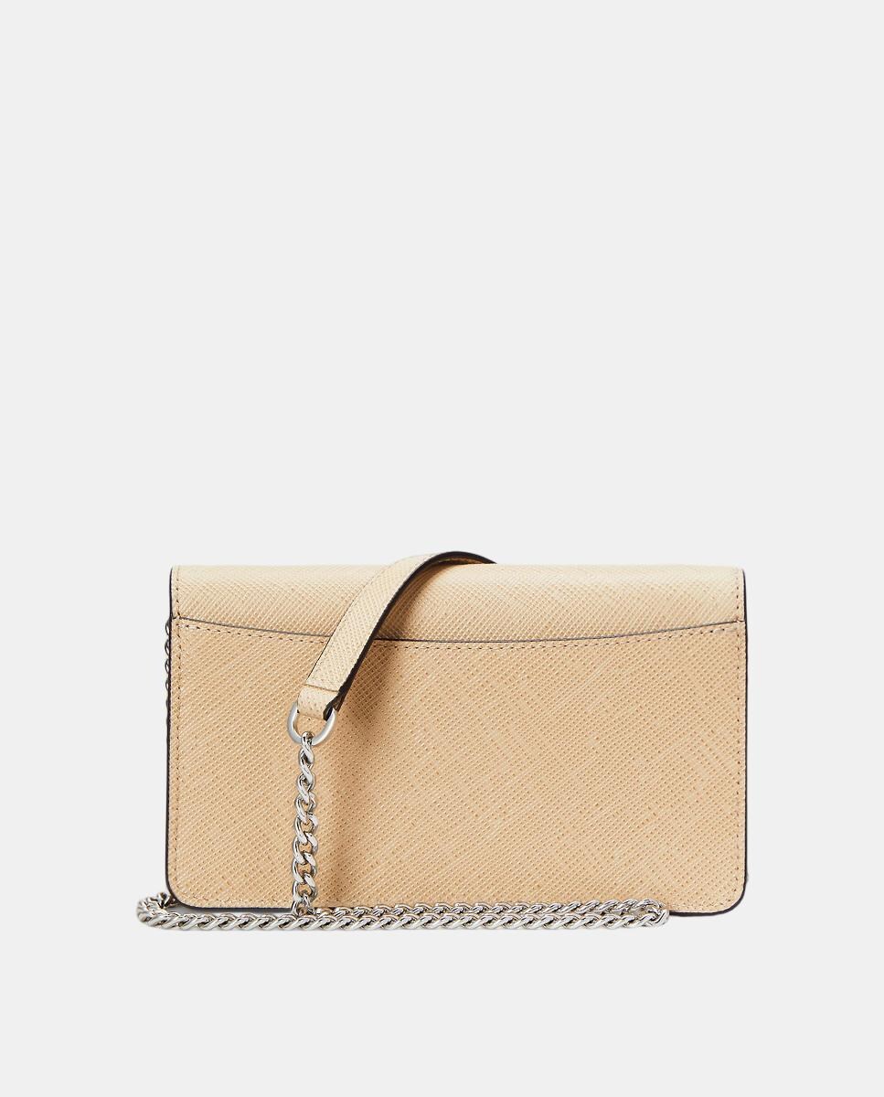 Mala a Tiracolo em Pele com Aba Bege-4